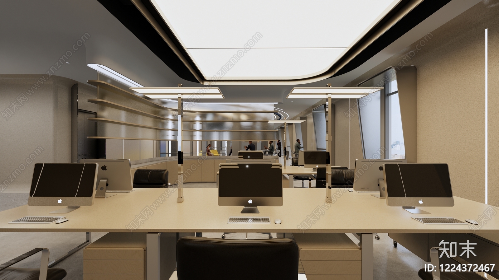 未来主义办公区SU模型下载【ID:1224372467】