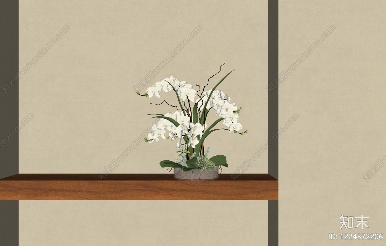 禅意花艺SU模型下载【ID:1224372206】