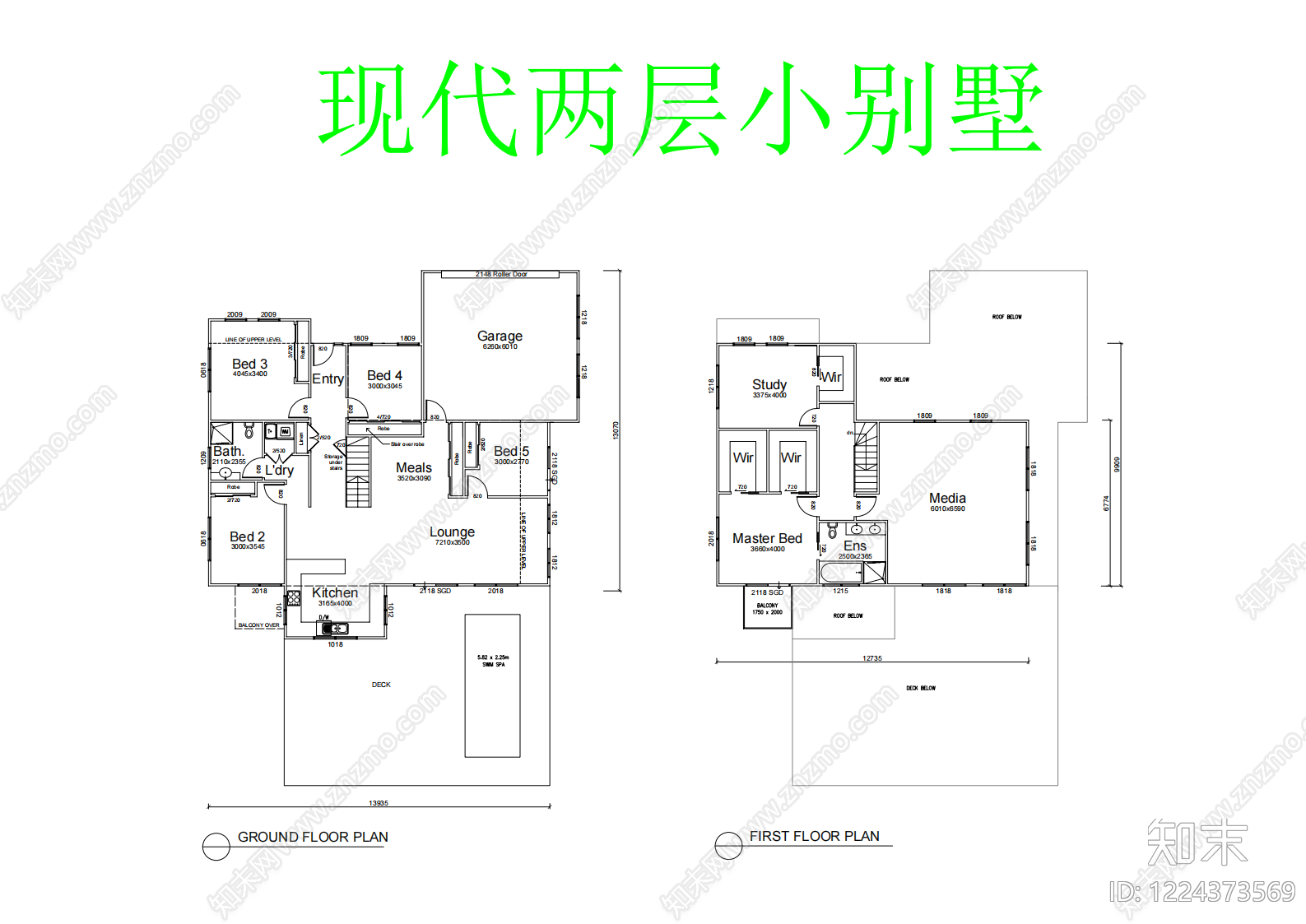 现代别墅建筑CAD图纸