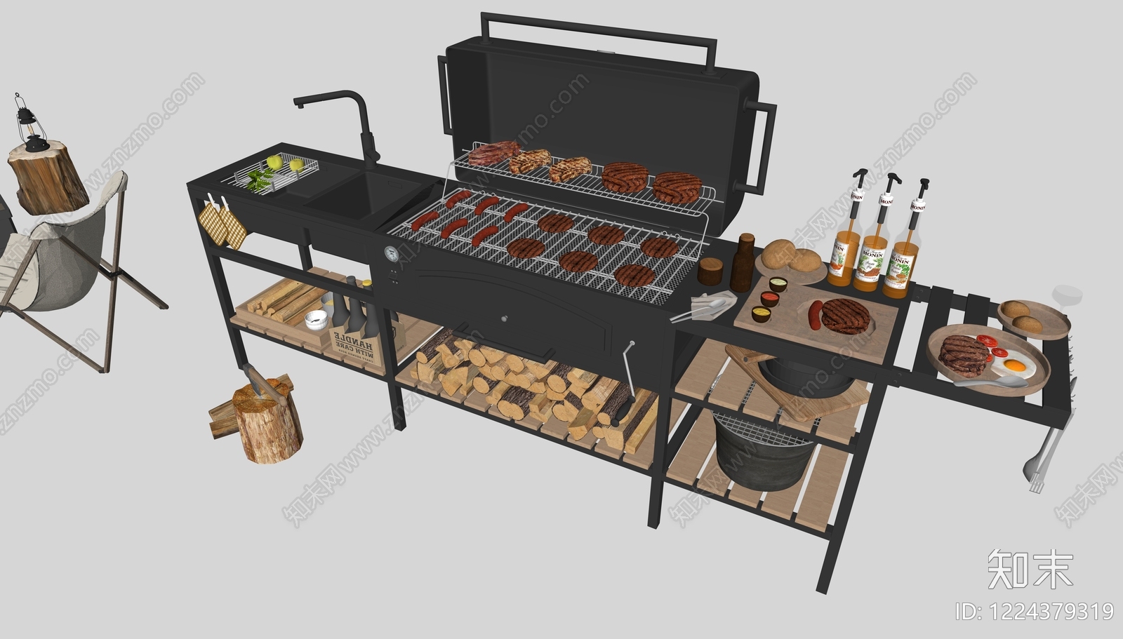 工业风厨具SU模型下载【ID:1224379319】