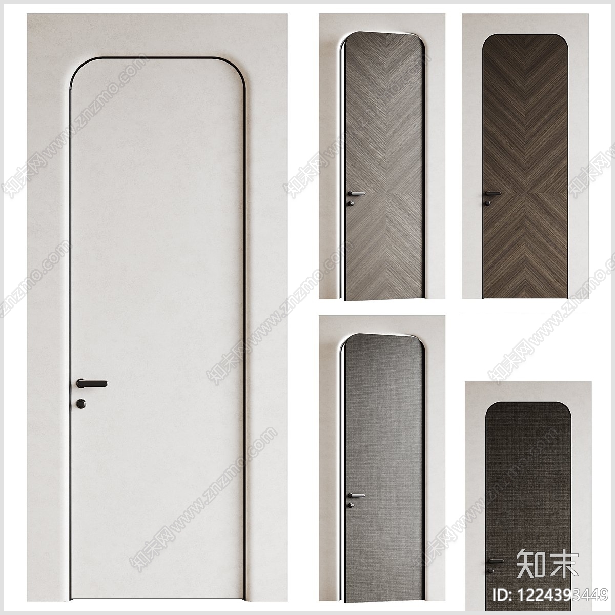 极简平开门3D模型下载【ID:1224393449】