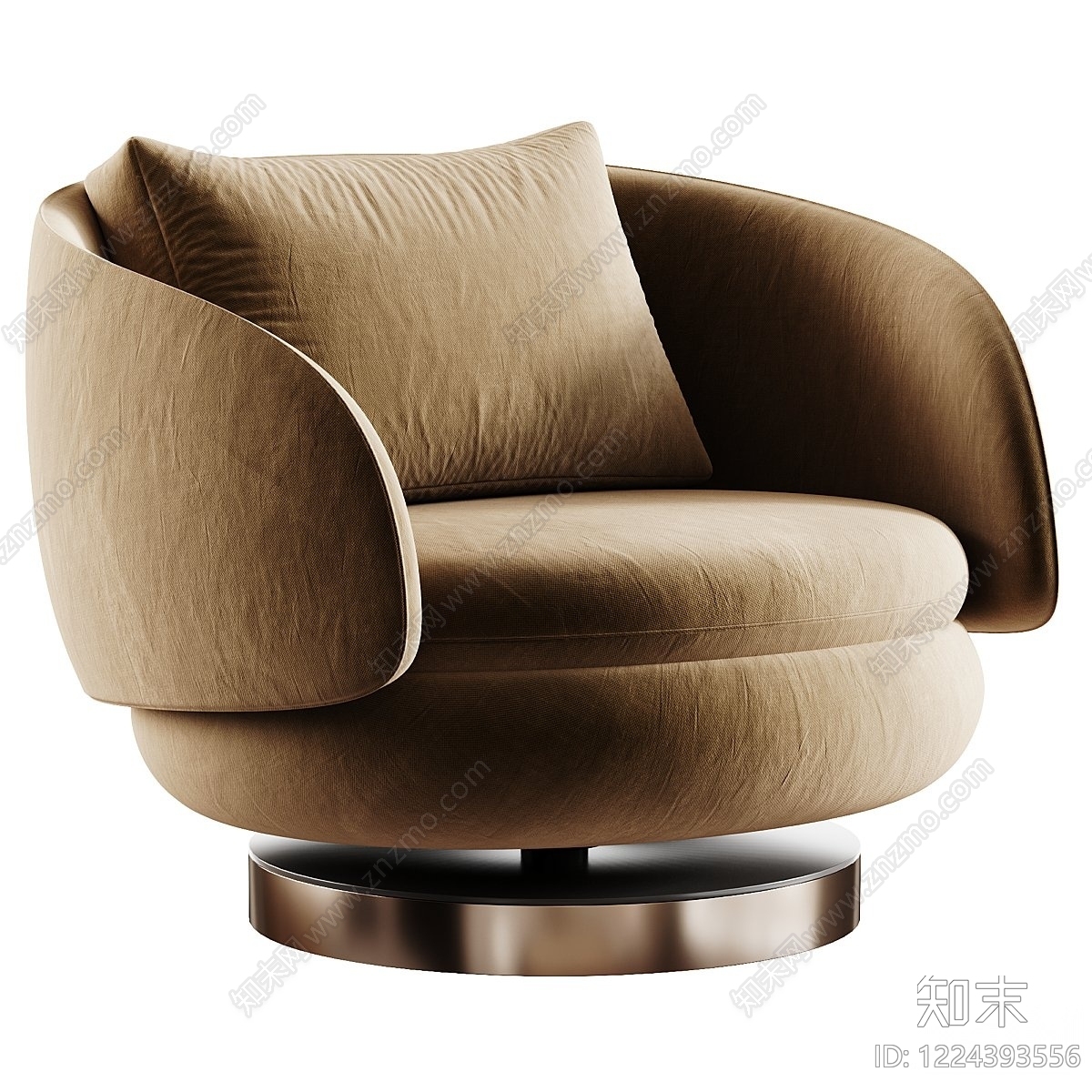 轻奢单人沙发3D模型下载【ID:1224393556】