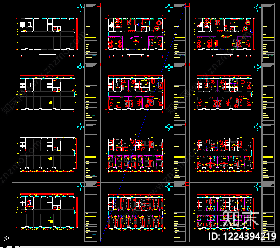 整体办公空间cad施工图下载【ID:1224394219】