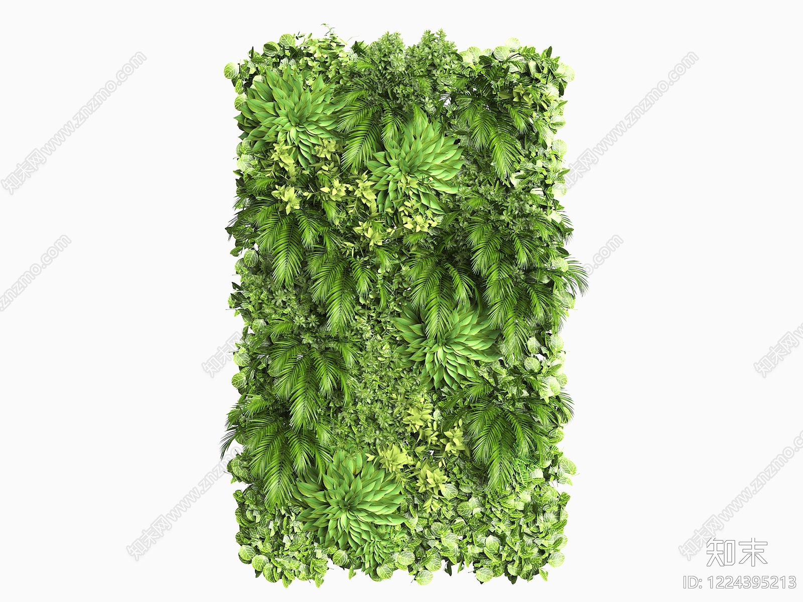极简绿植墙SU模型草图