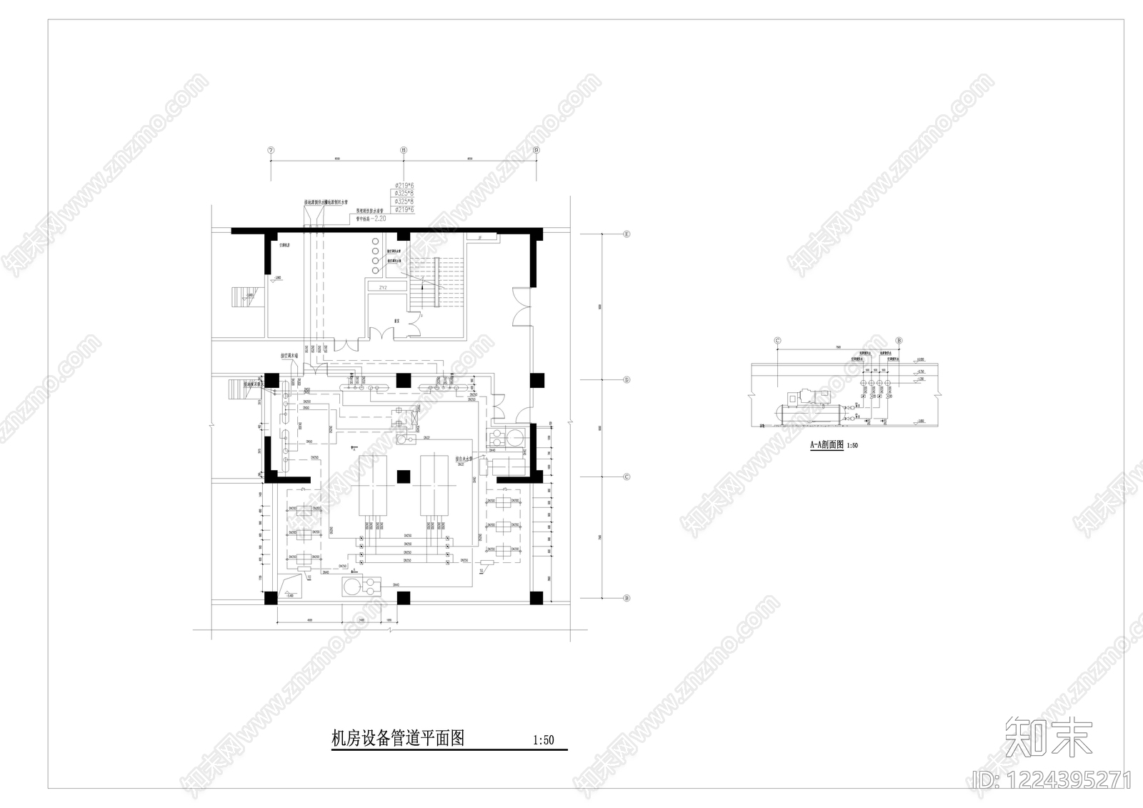 冷热源系统cad施工图下载【ID:1224395271】