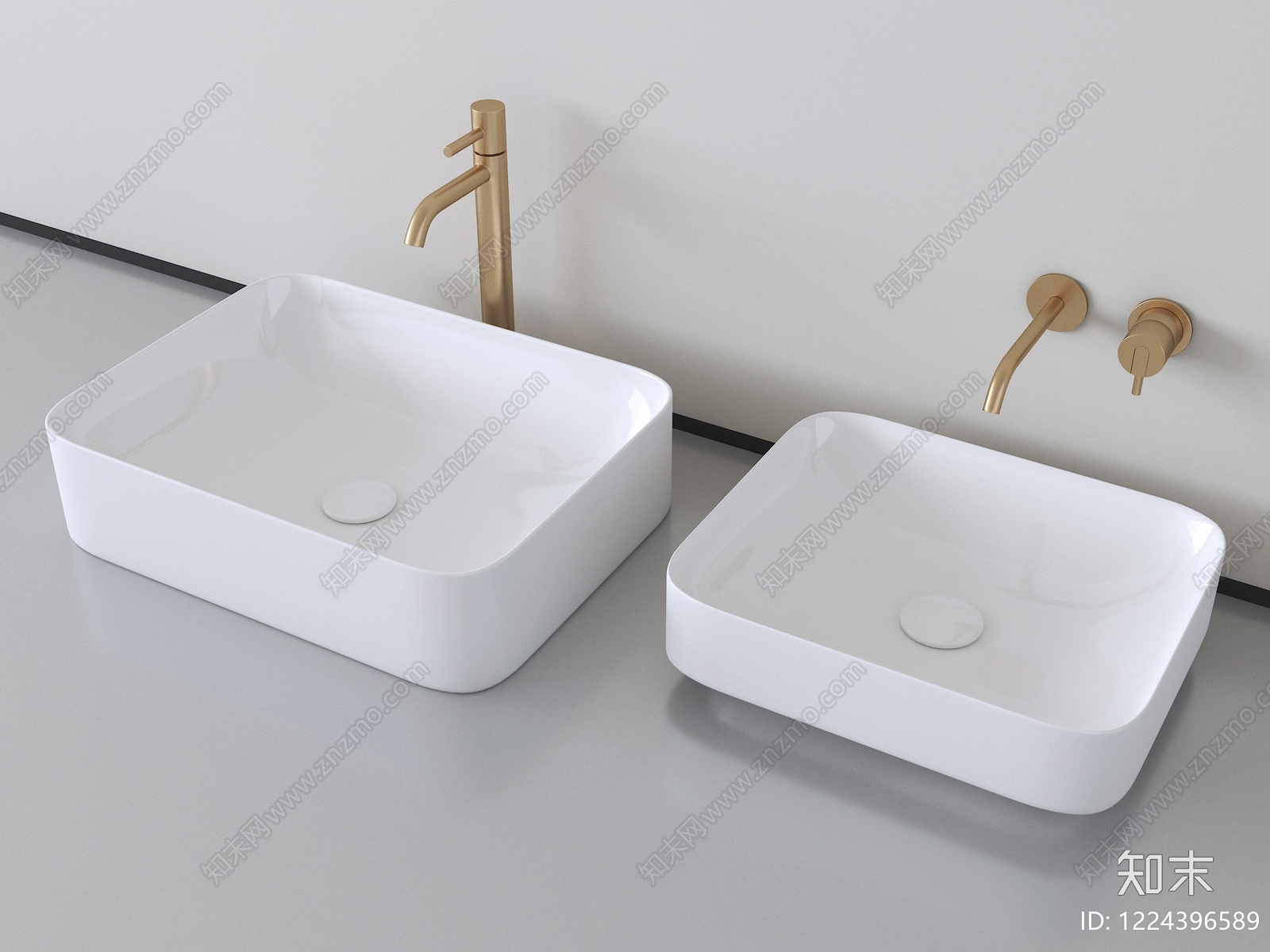 极简台盆3D模型下载【ID:1224396589】