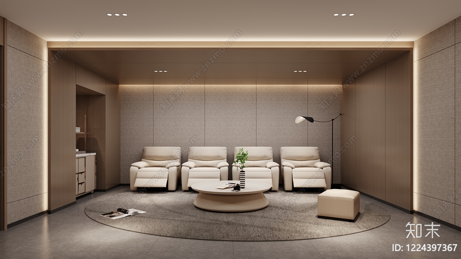 意式极简影音室3D模型下载【ID:1224397367】