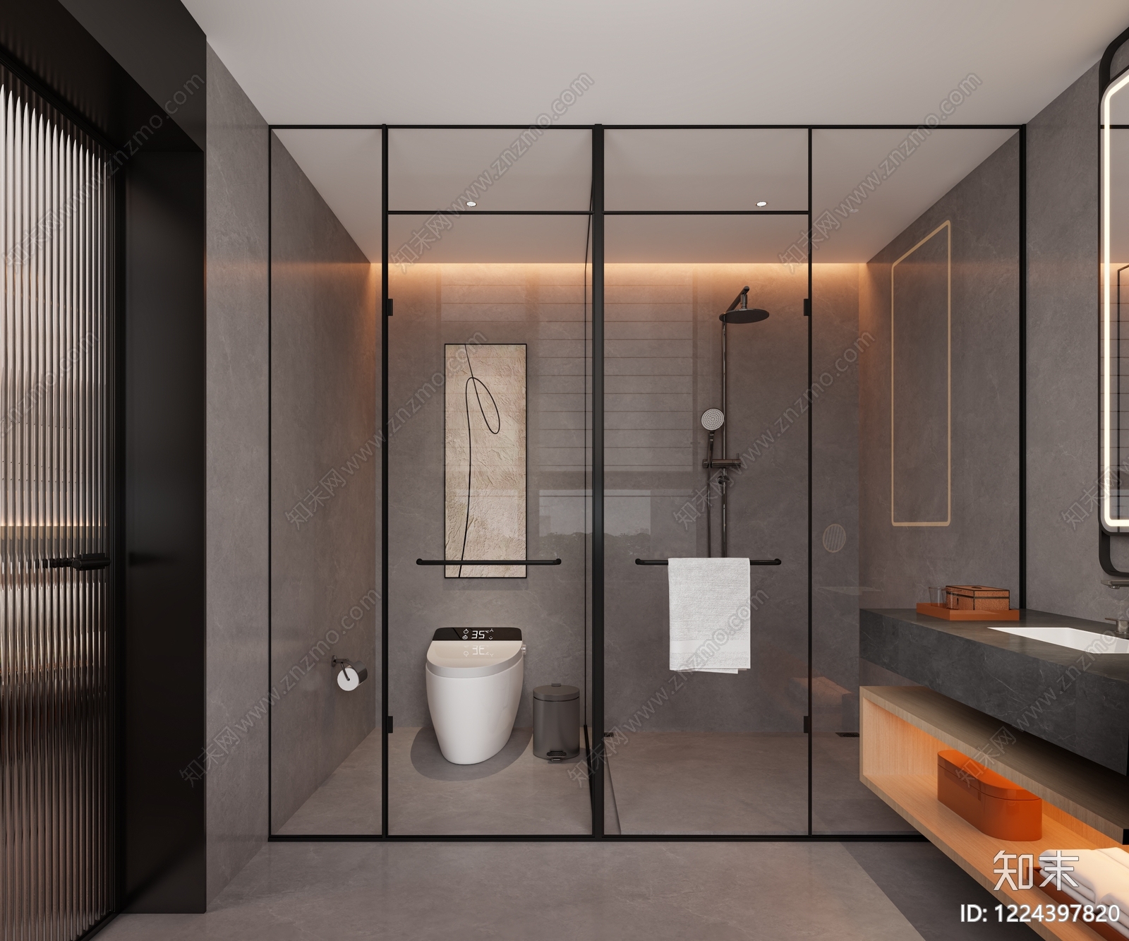 现代简约酒店客房3D模型下载【ID:1224397820】
