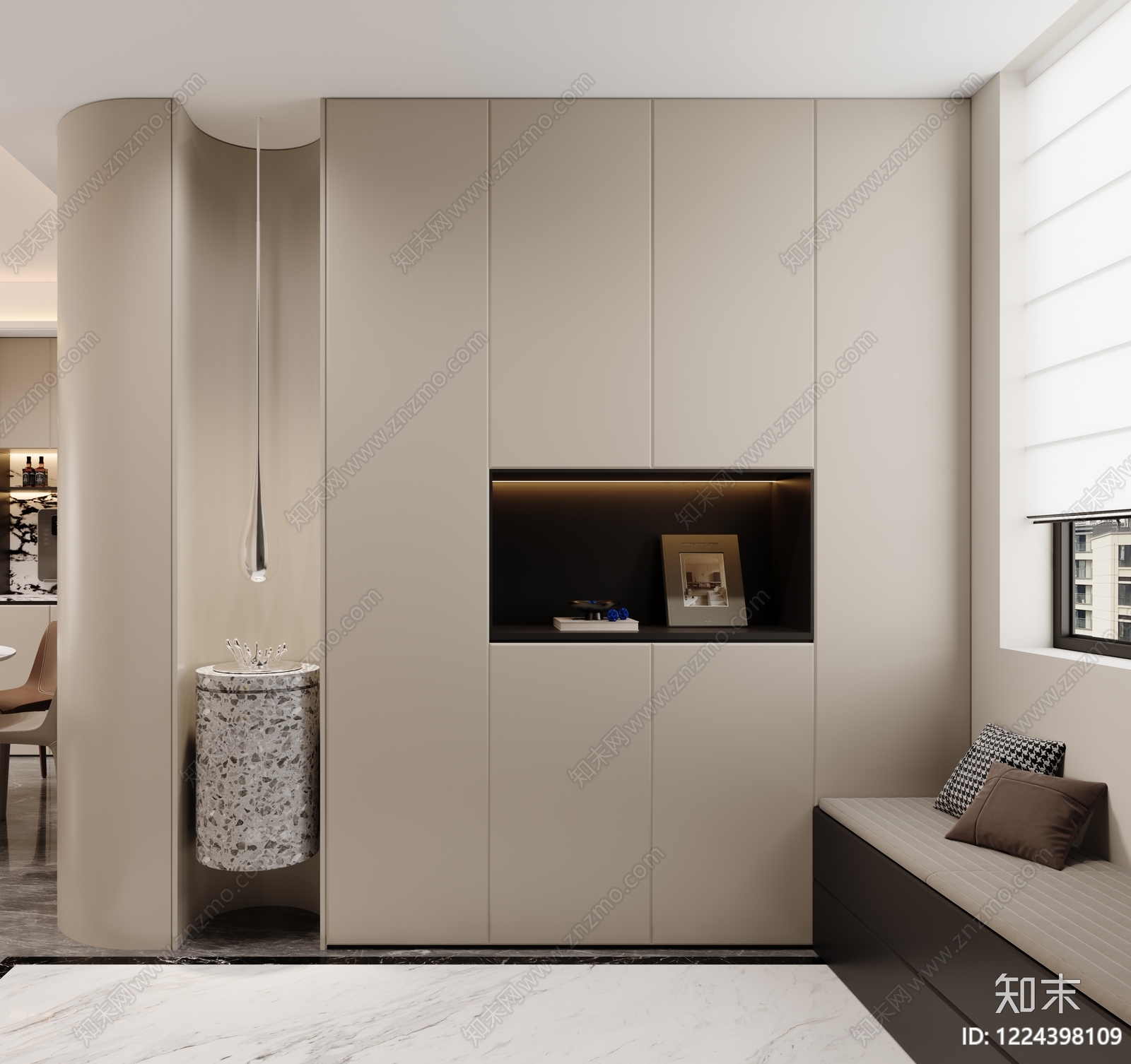 意式极简玄关3D模型下载【ID:1224398109】