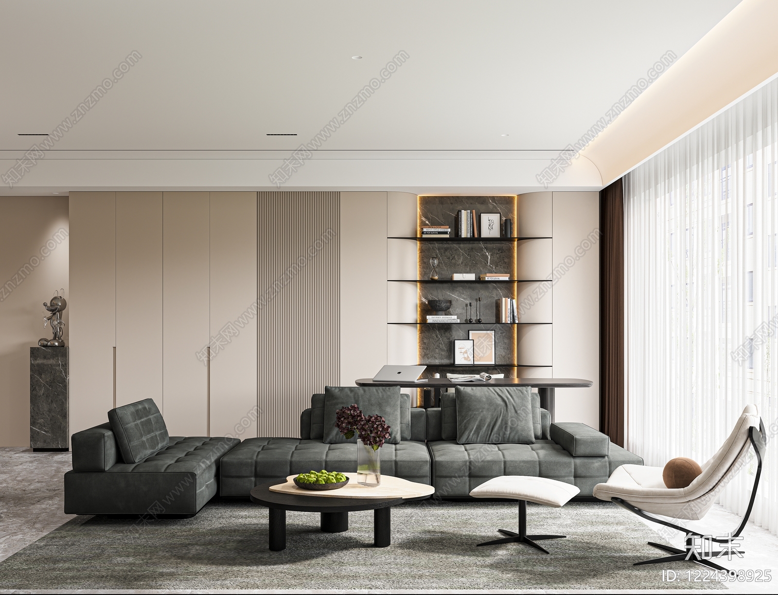 意式极简横厅3D模型下载【ID:1224398925】