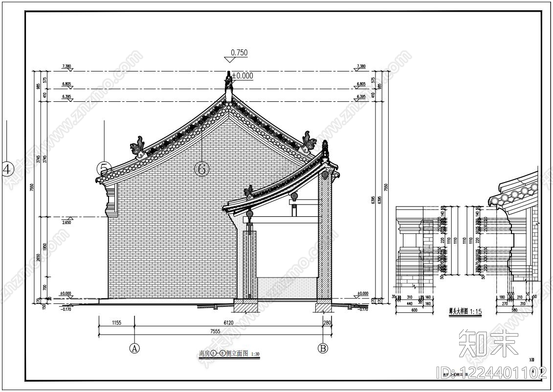 其他古建筑cad施工图下载【ID:1224401102】