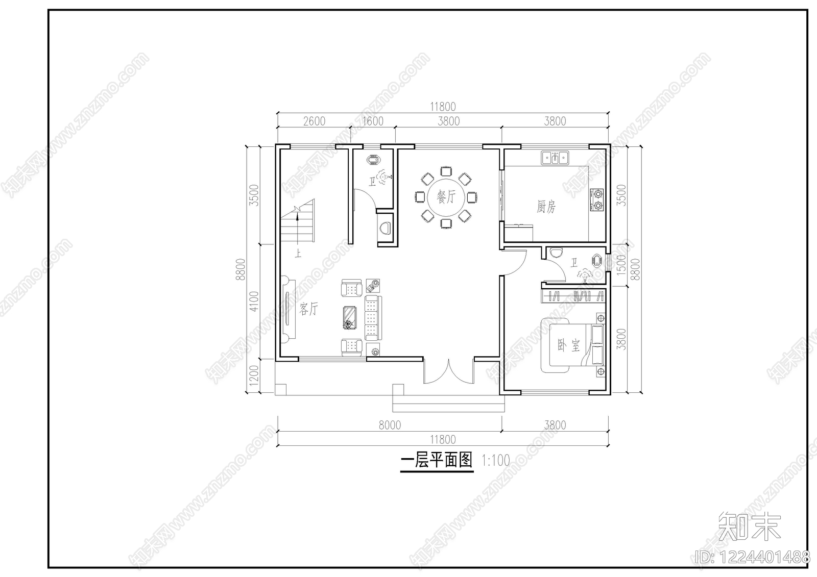 别墅建筑cad施工图下载【ID:1224401488】