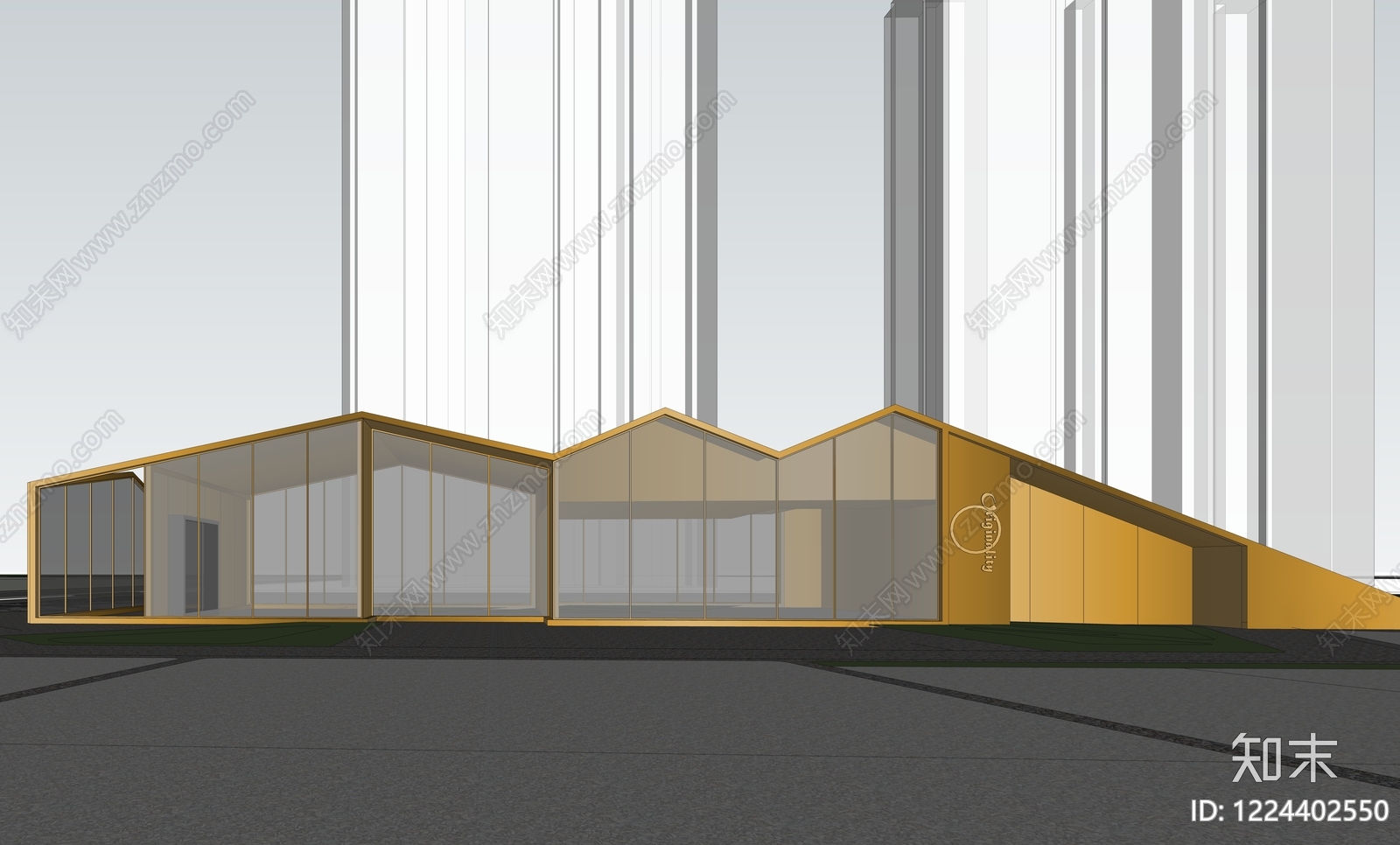 极简小公建SU模型下载【ID:1224402550】