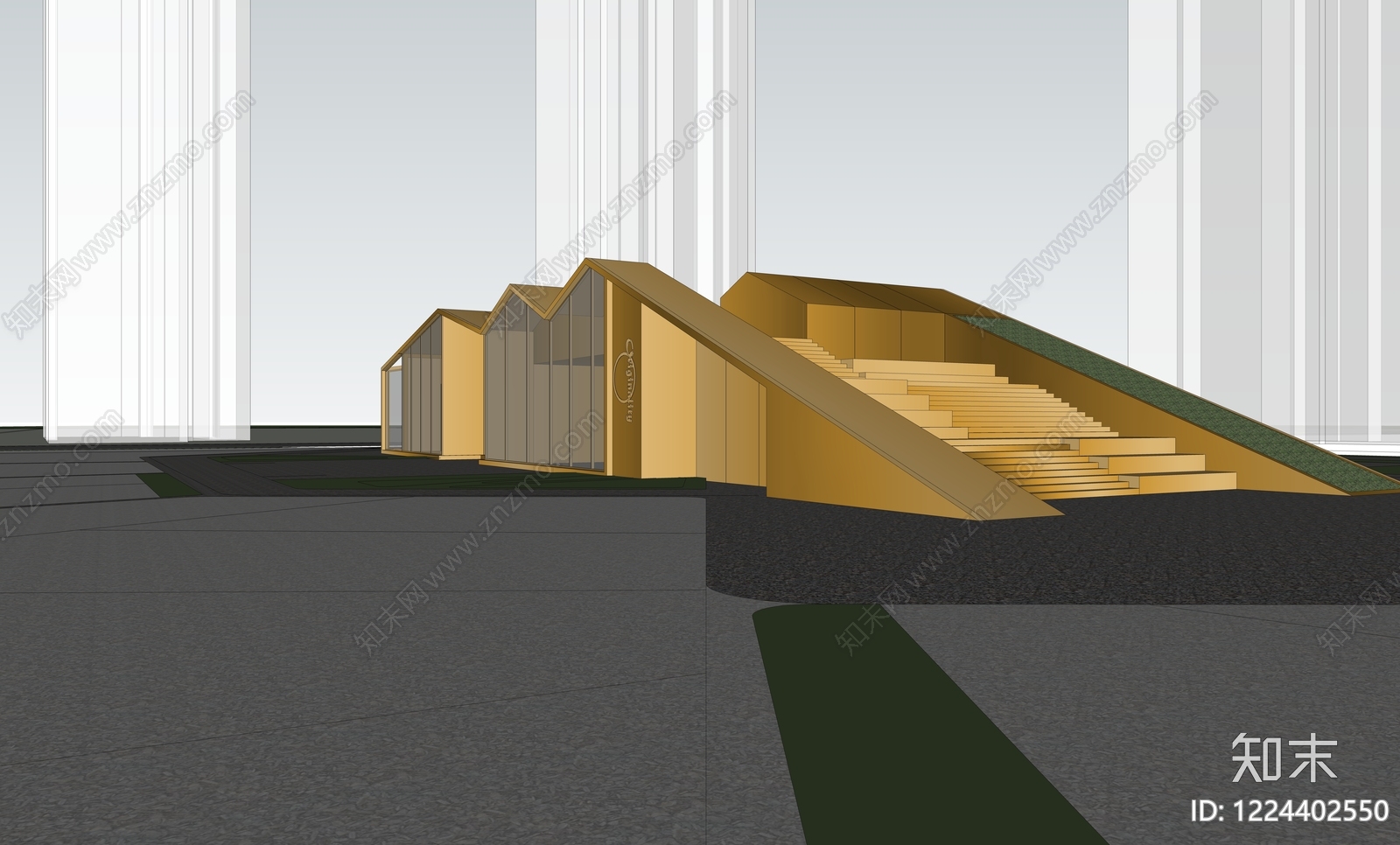 极简小公建SU模型下载【ID:1224402550】