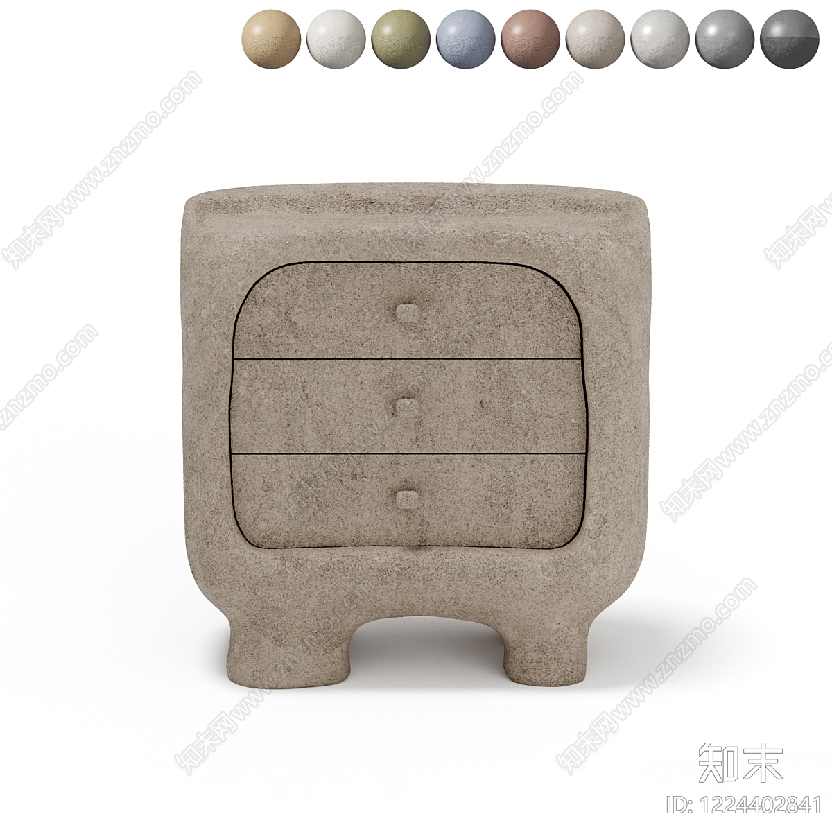 侘寂床头柜3D模型下载【ID:1224402841】