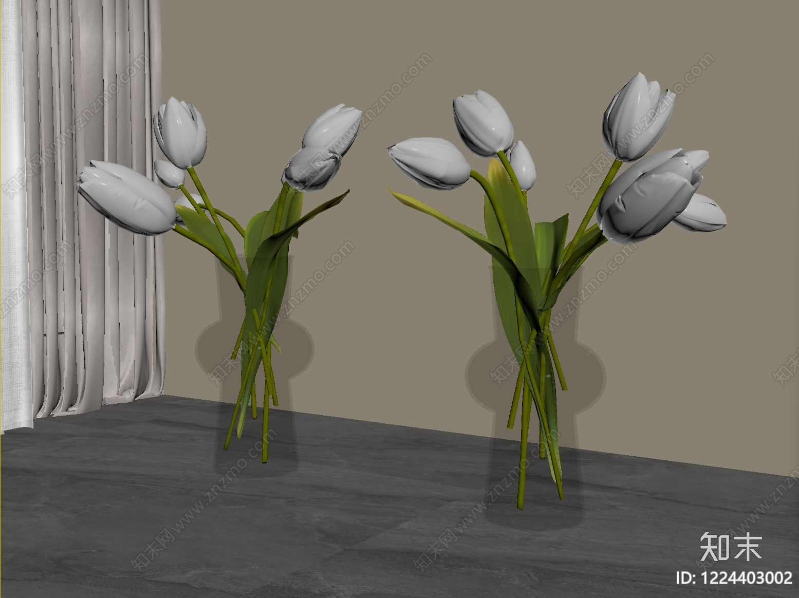现代简约花艺SU模型下载【ID:1224403002】