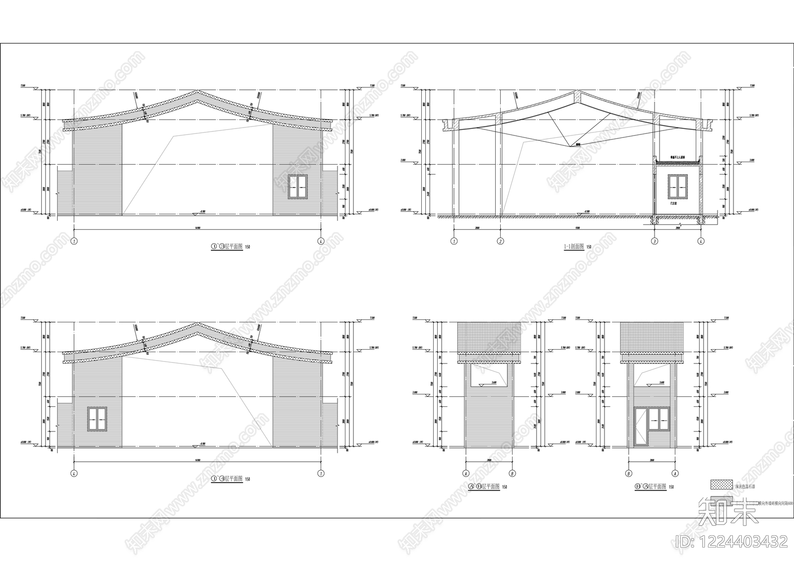 住宅楼建筑cad施工图下载【ID:1224403432】