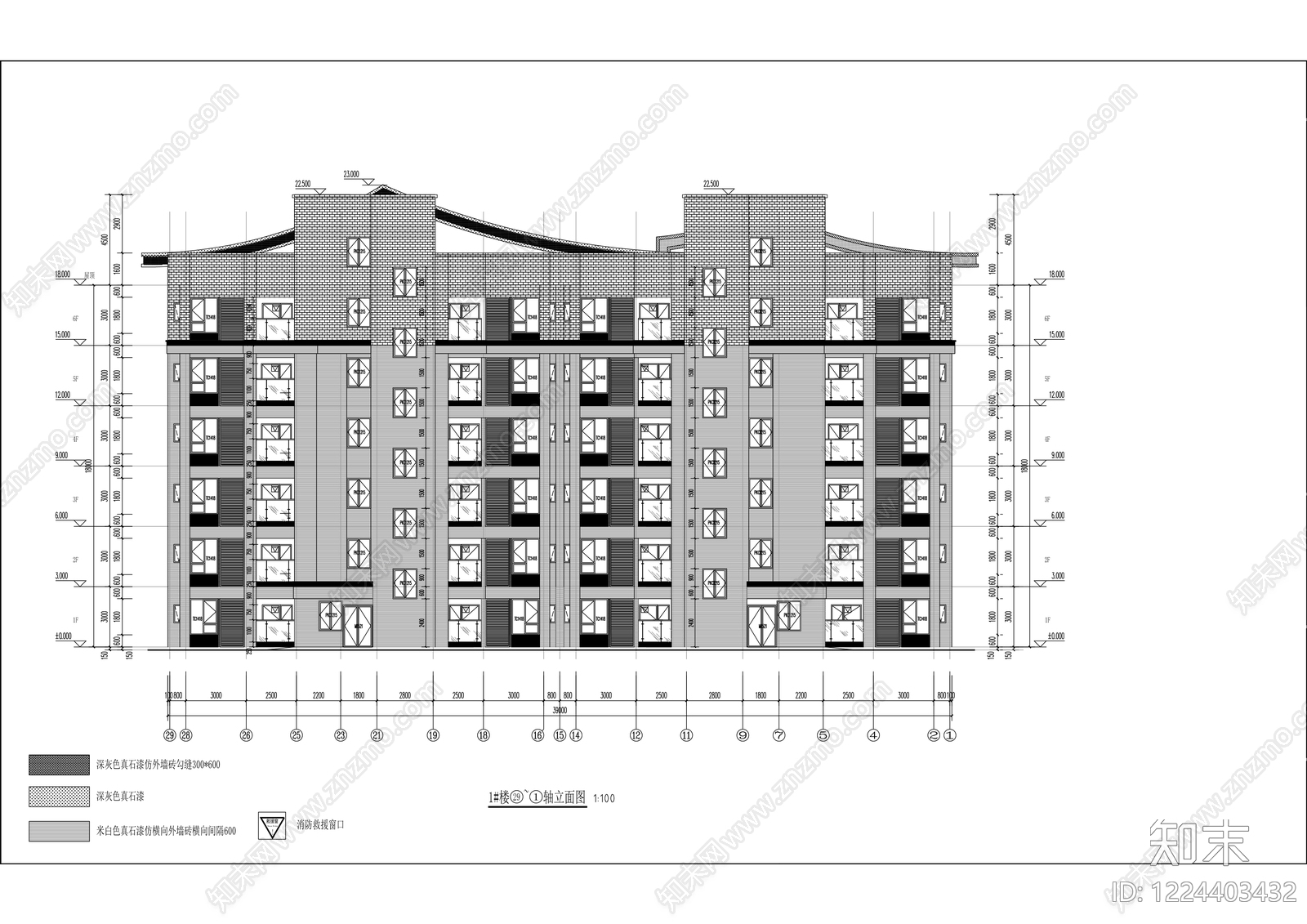 住宅楼建筑cad施工图下载【ID:1224403432】