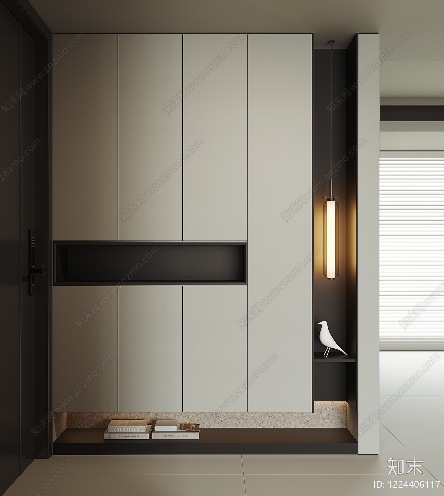 极简鞋柜SU模型下载【ID:1224406117】