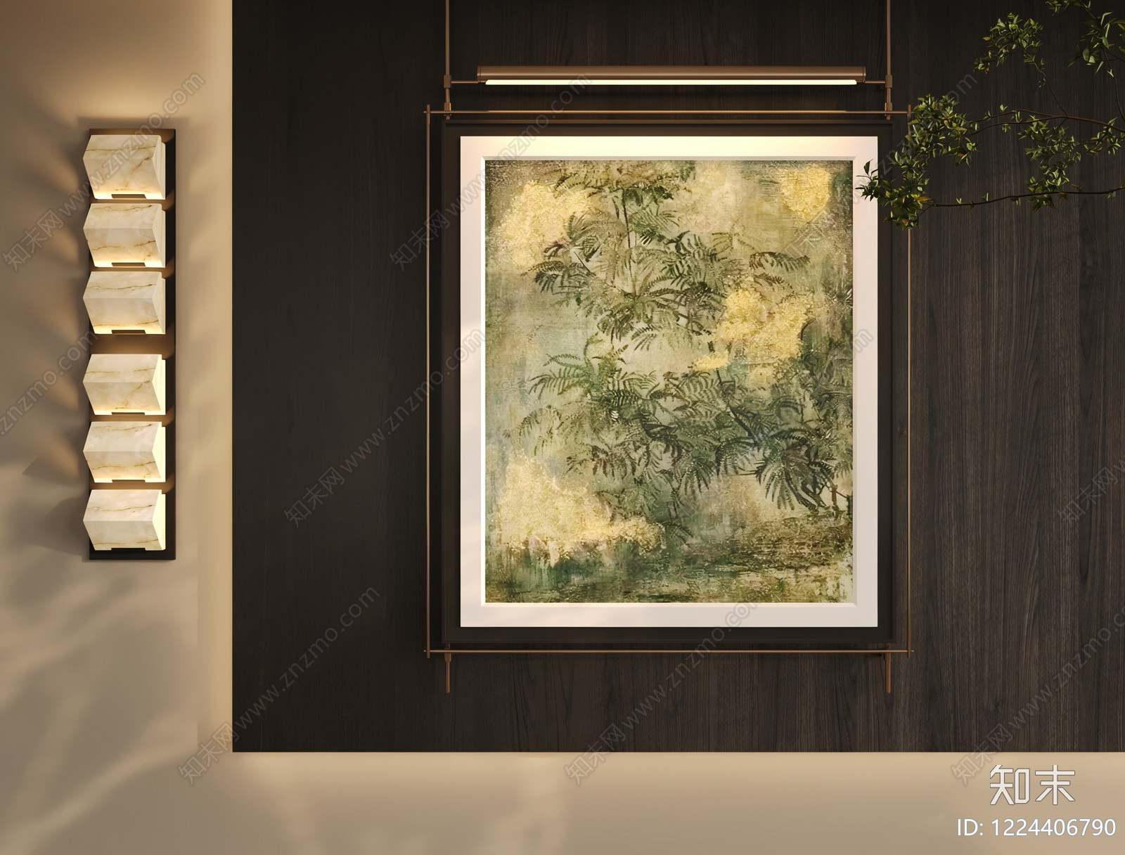 新中式挂画SU模型下载【ID:1224406790】