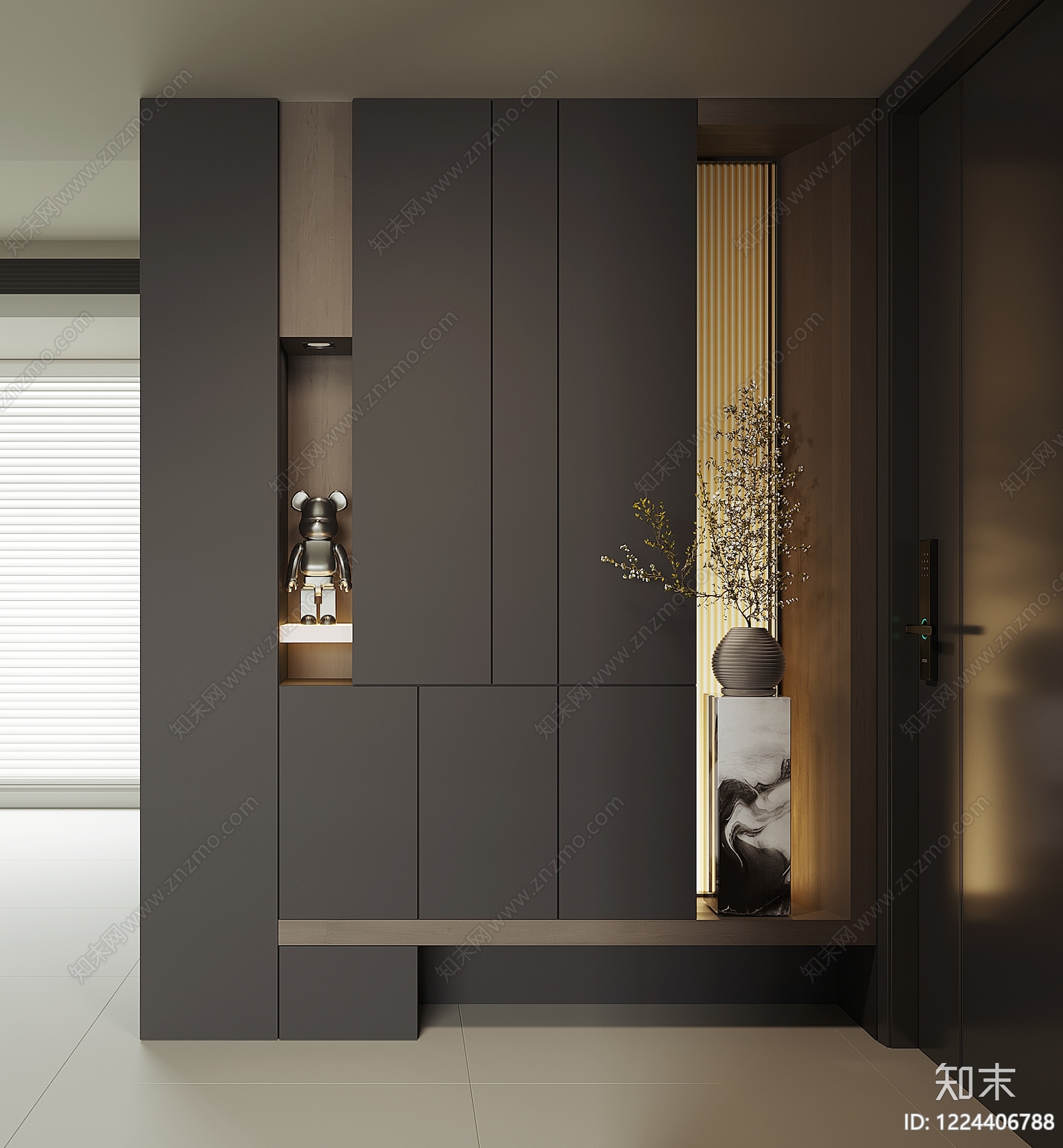 意式极简鞋柜3D模型下载【ID:1224406788】