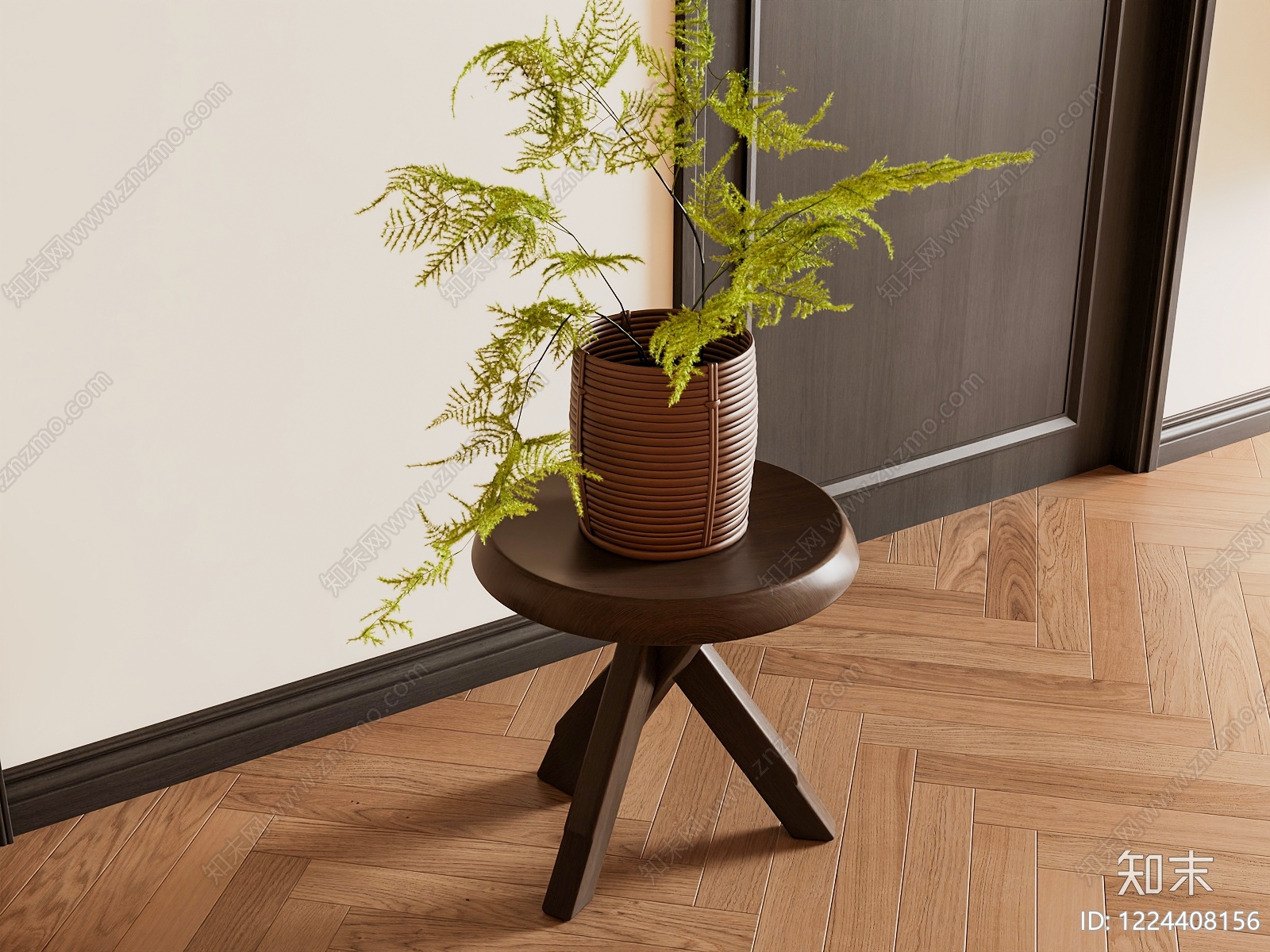 中古风绿植摆件SU模型下载【ID:1224408156】