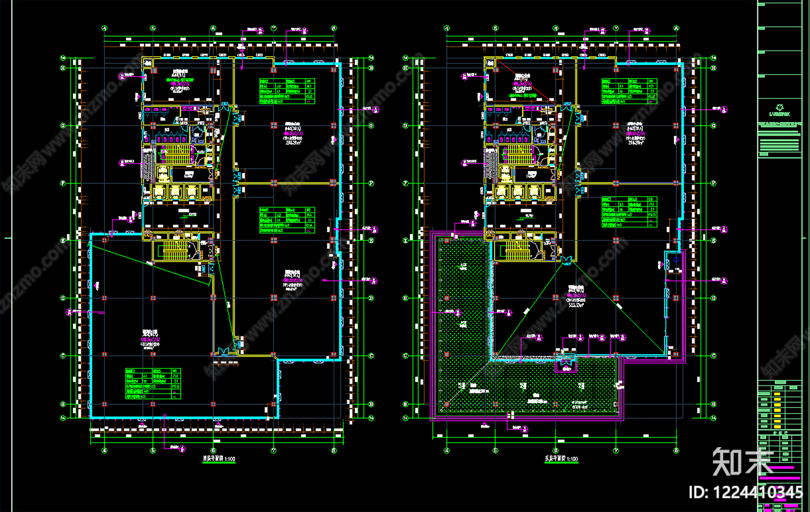 产业园建筑cad施工图下载【ID:1224410345】