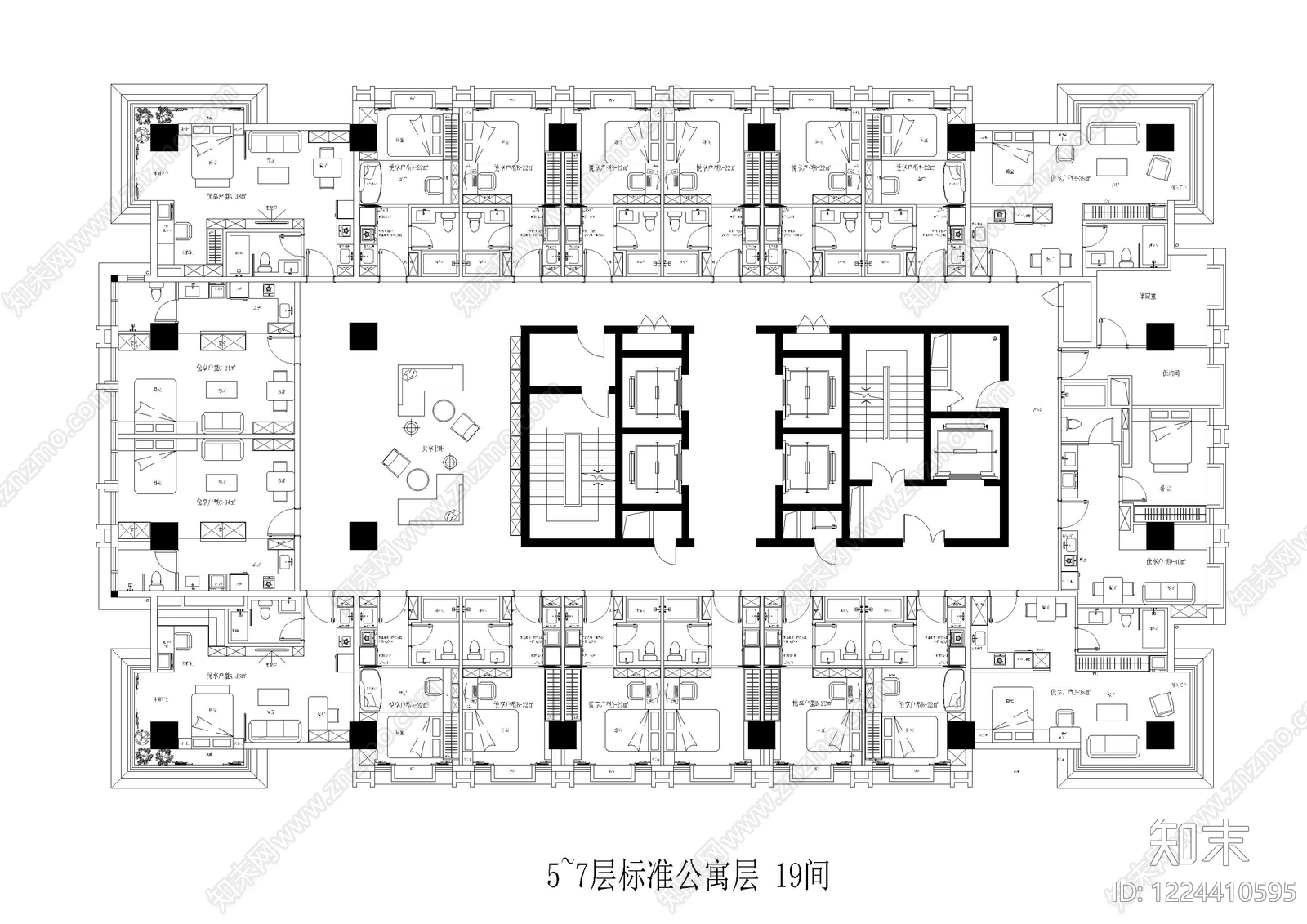 现代平面布置图CAD图纸