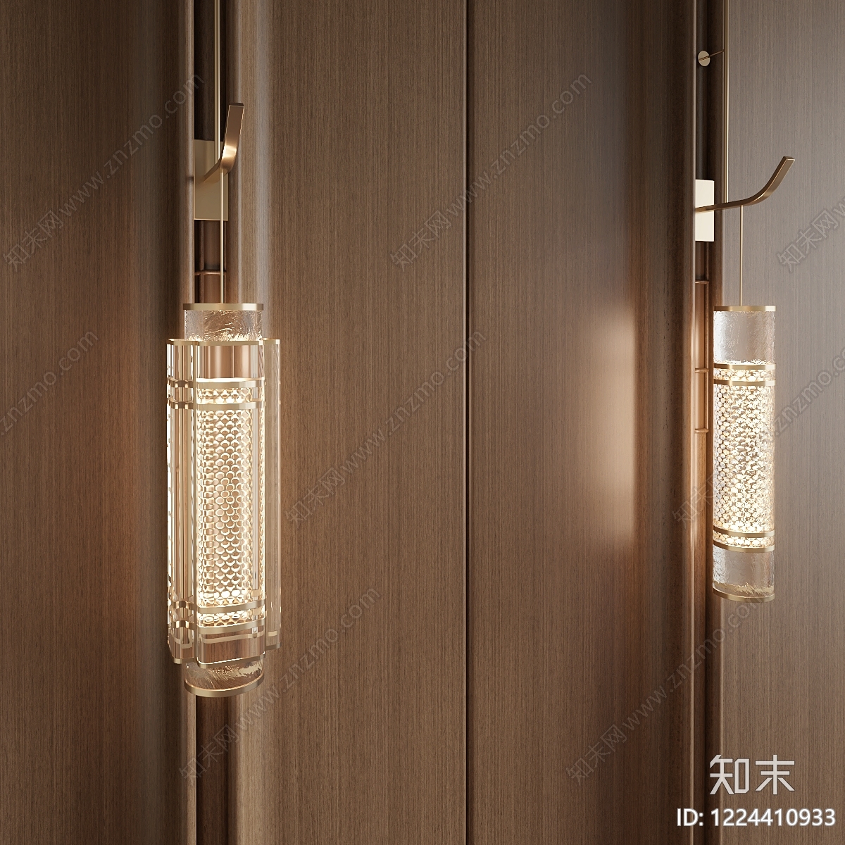 轻奢水晶壁灯3D模型下载【ID:1224410933】