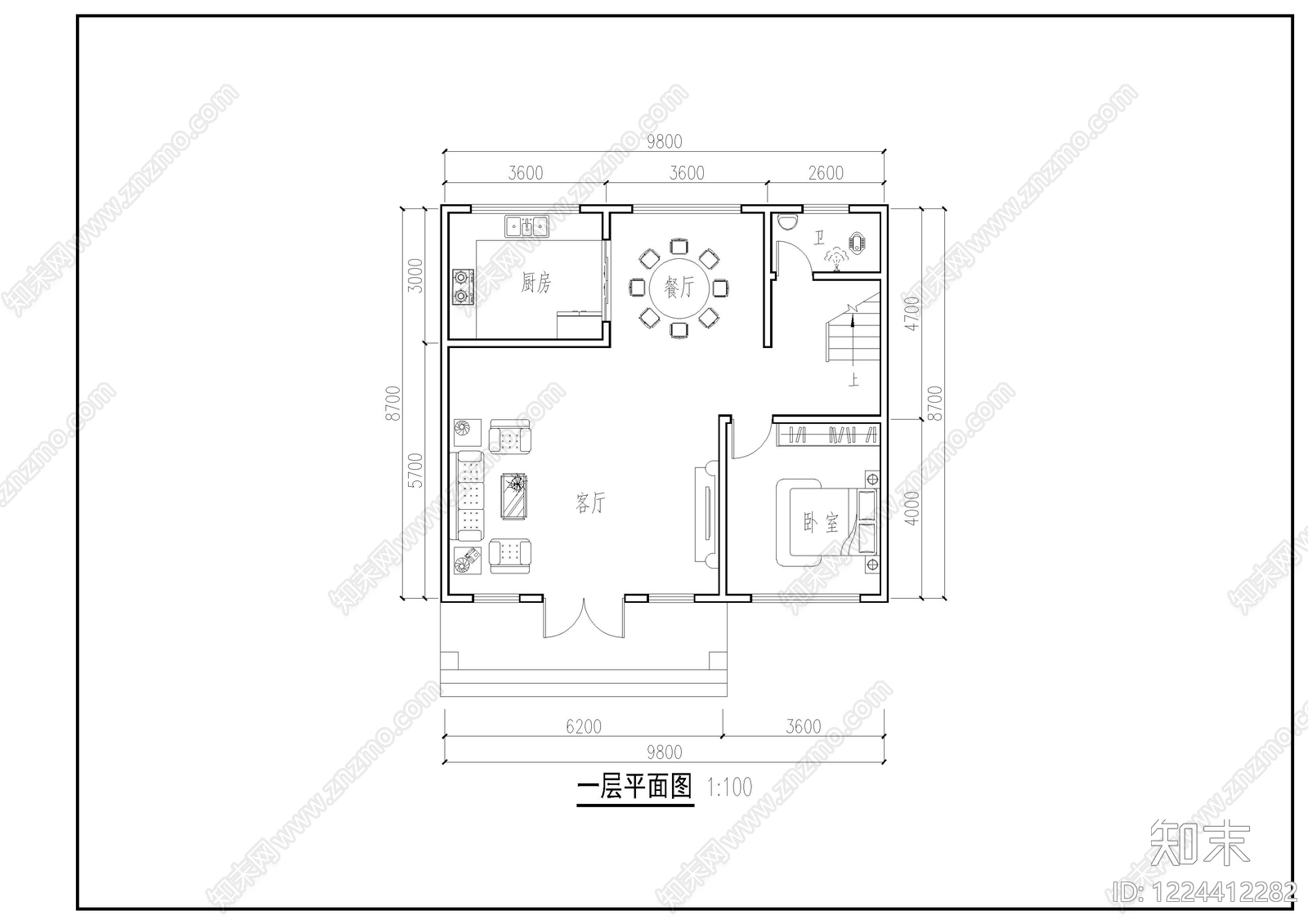 别墅建筑cad施工图下载【ID:1224412282】