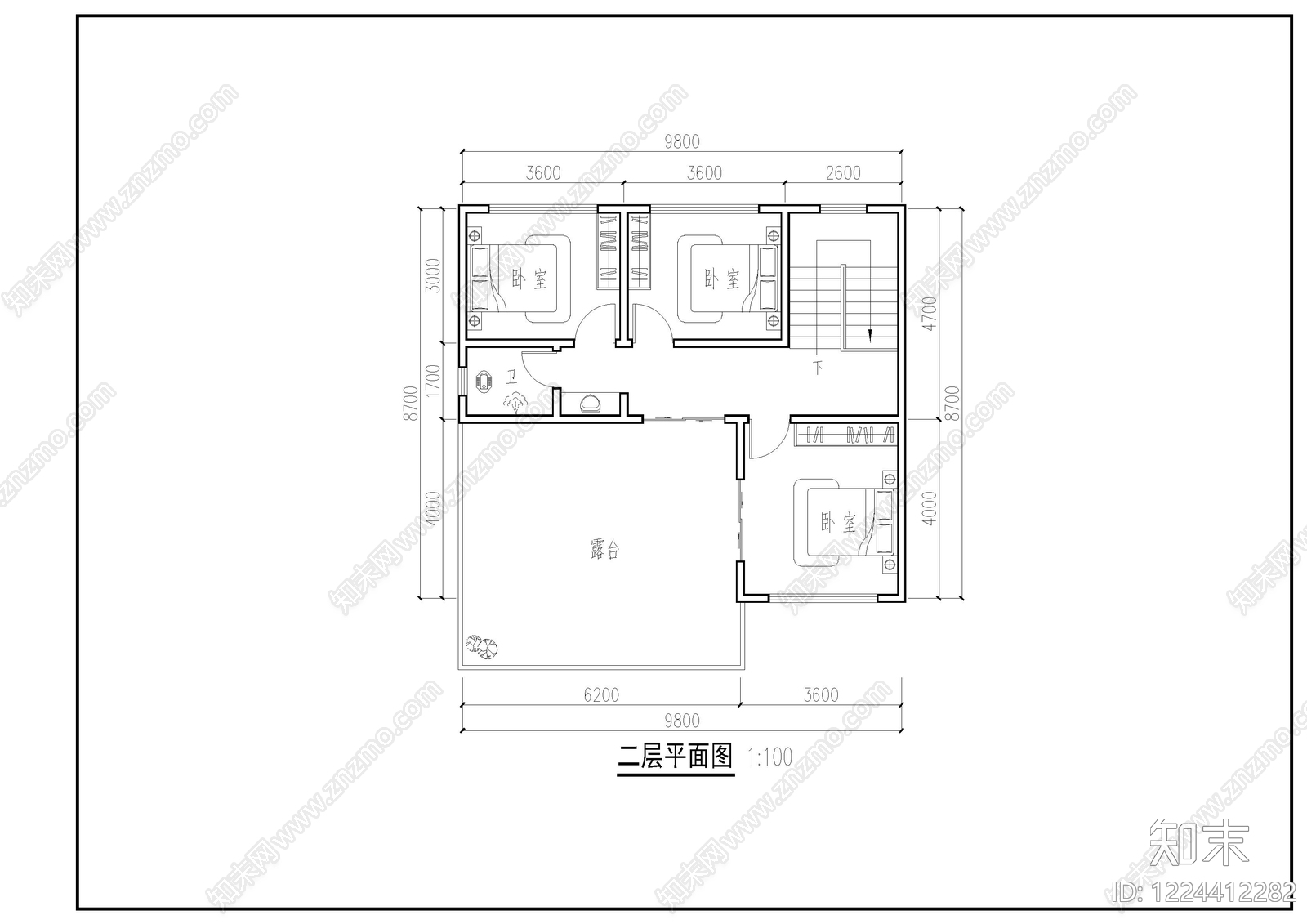 别墅建筑cad施工图下载【ID:1224412282】