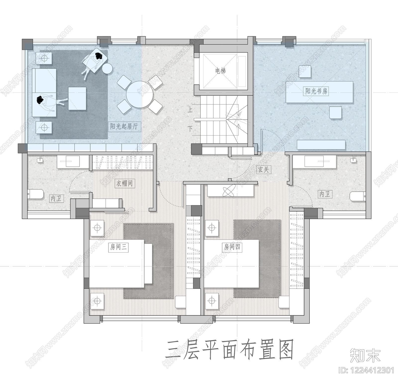 别墅cad施工图下载【ID:1224412301】
