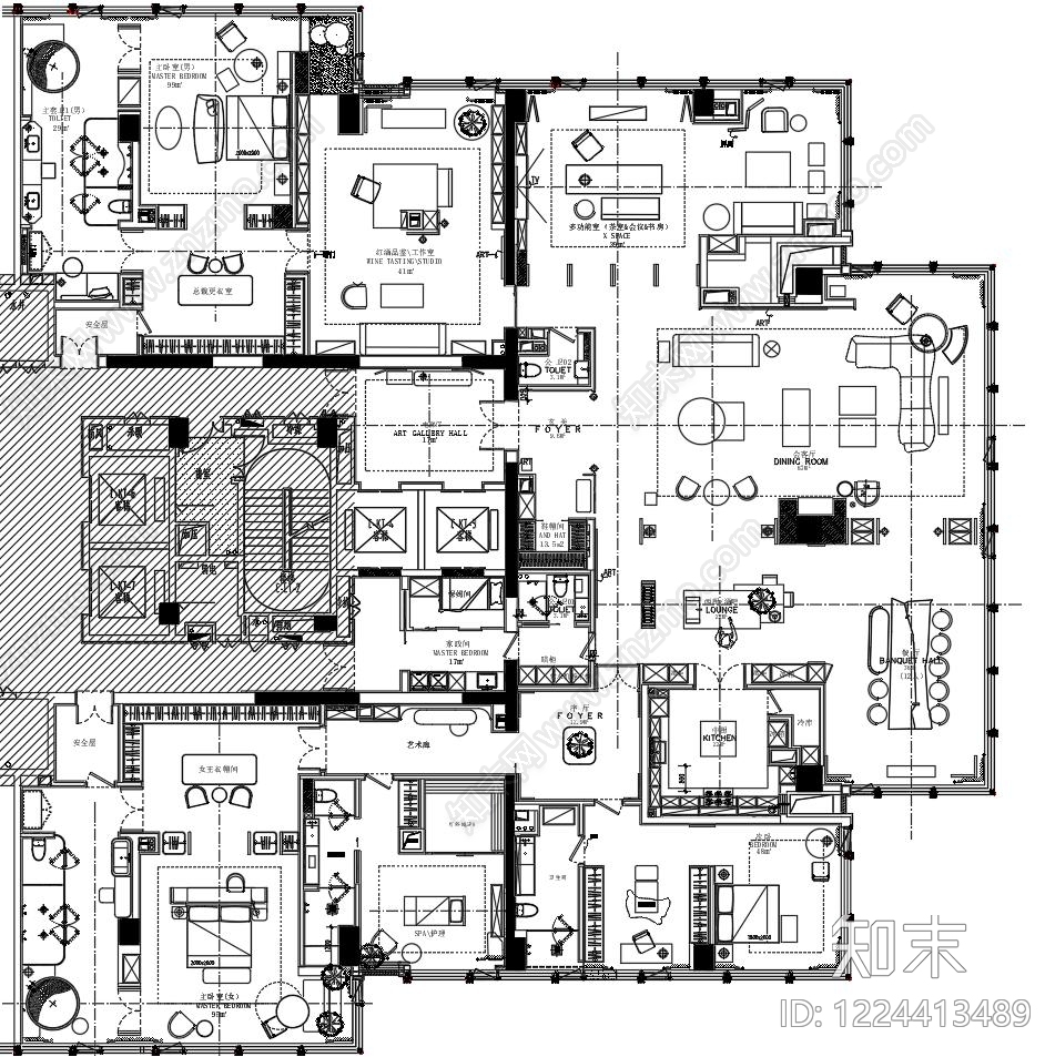 超大型平层cad施工图下载【ID:1224413489】