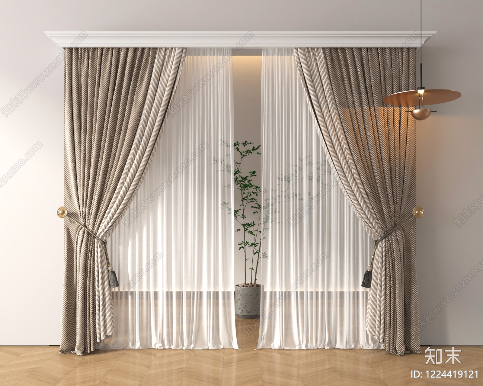 轻奢通用窗帘3D模型下载【ID:1224419121】