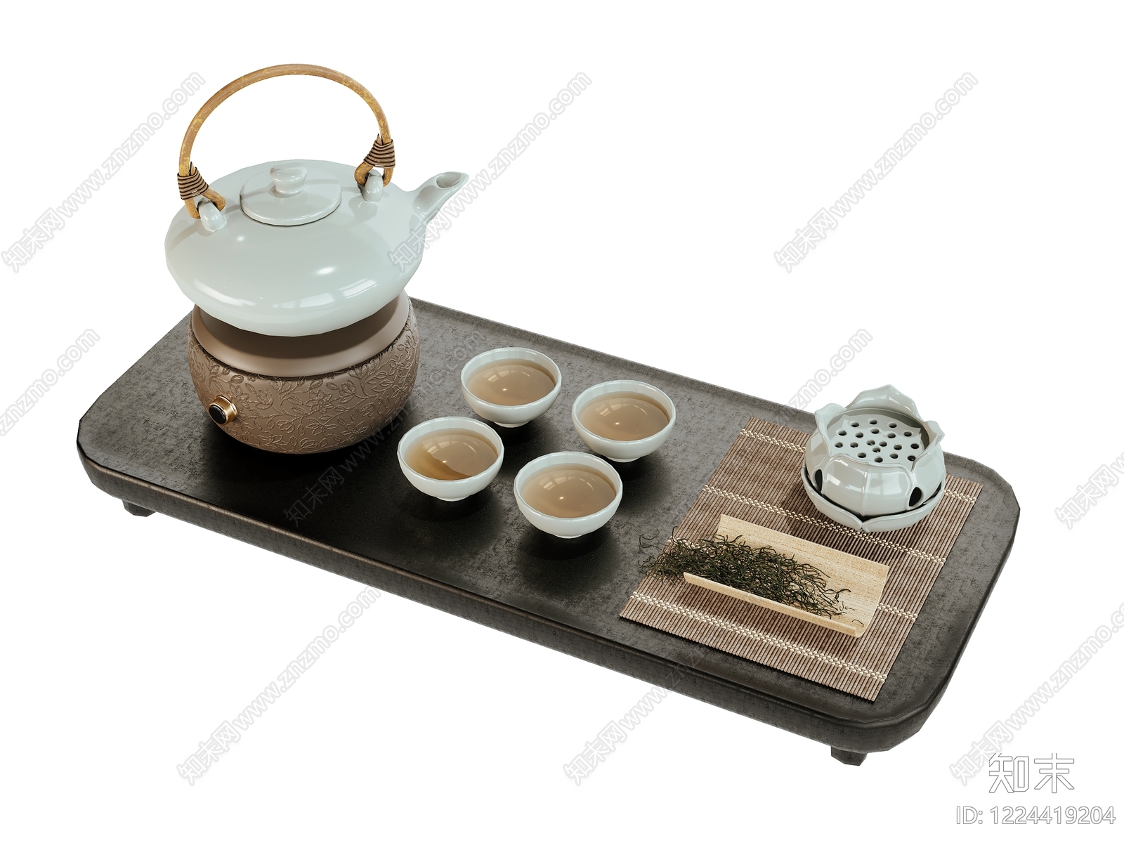 中式茶具3D模型下载【ID:1224419204】