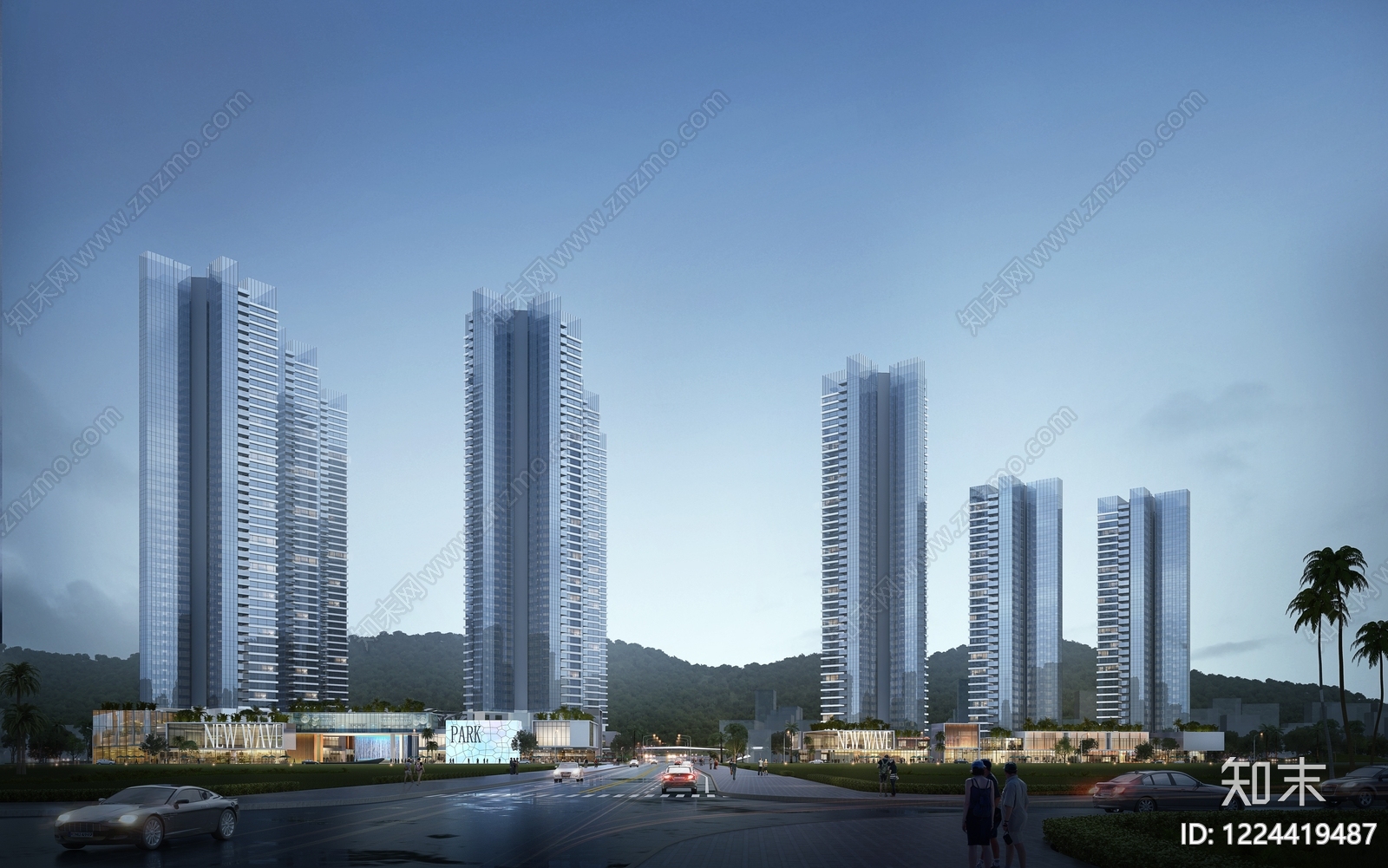 现代主义小区建筑SU模型下载【ID:1224419487】
