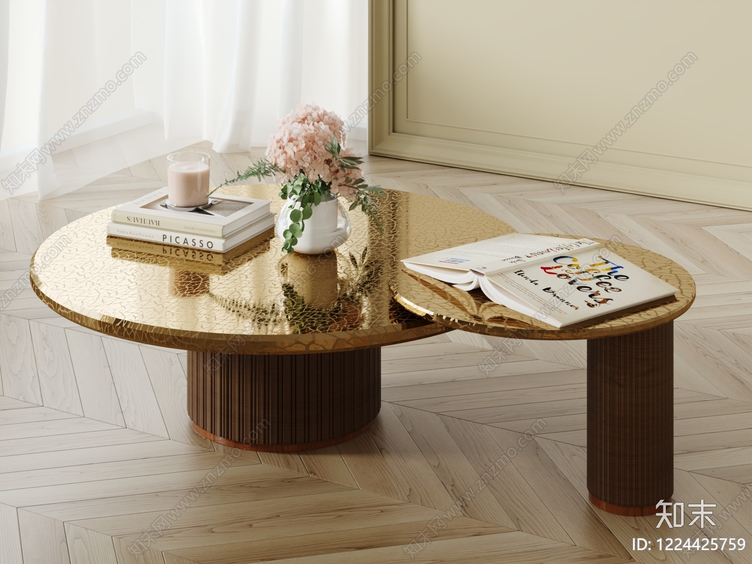 轻奢茶几SU模型下载【ID:1224425759】