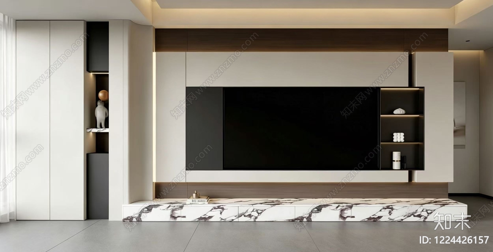 意式极简家居客厅3D模型下载【ID:1224426157】