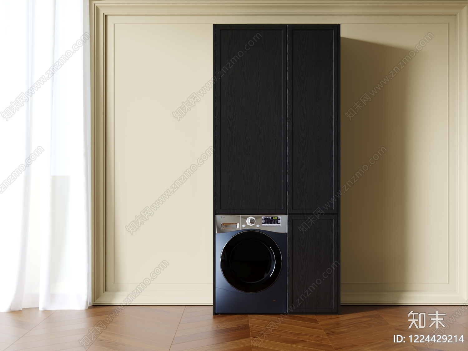 现代简约洗衣机柜3D模型下载【ID:1224429214】