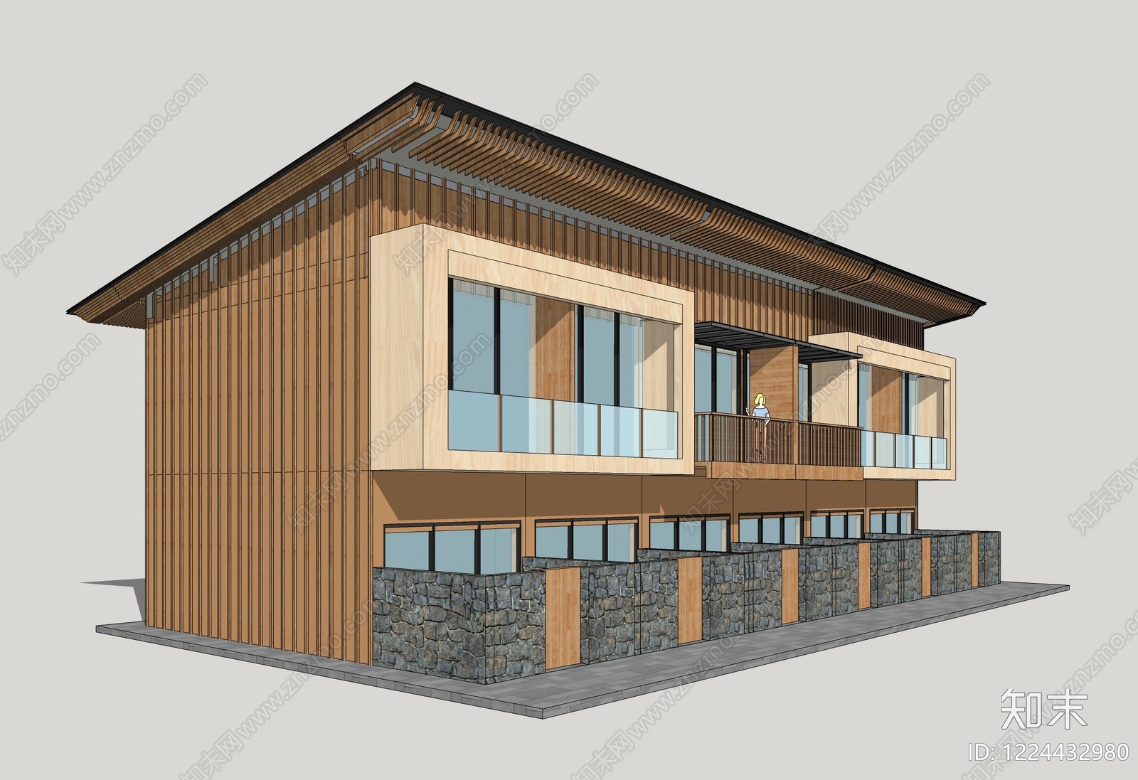 日式民宿建筑SU模型草图