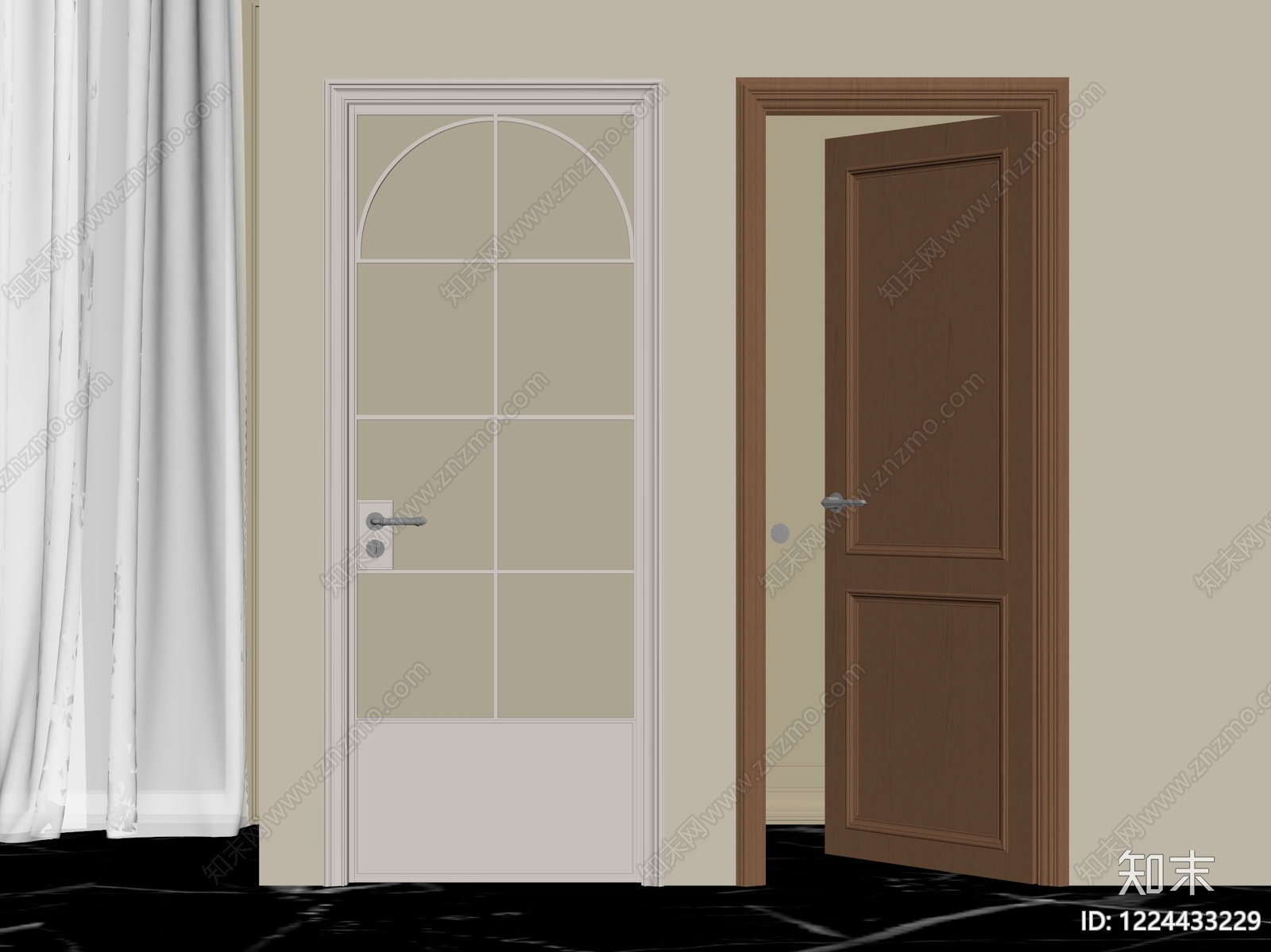 现代简约门组合3D模型下载【ID:1224433229】