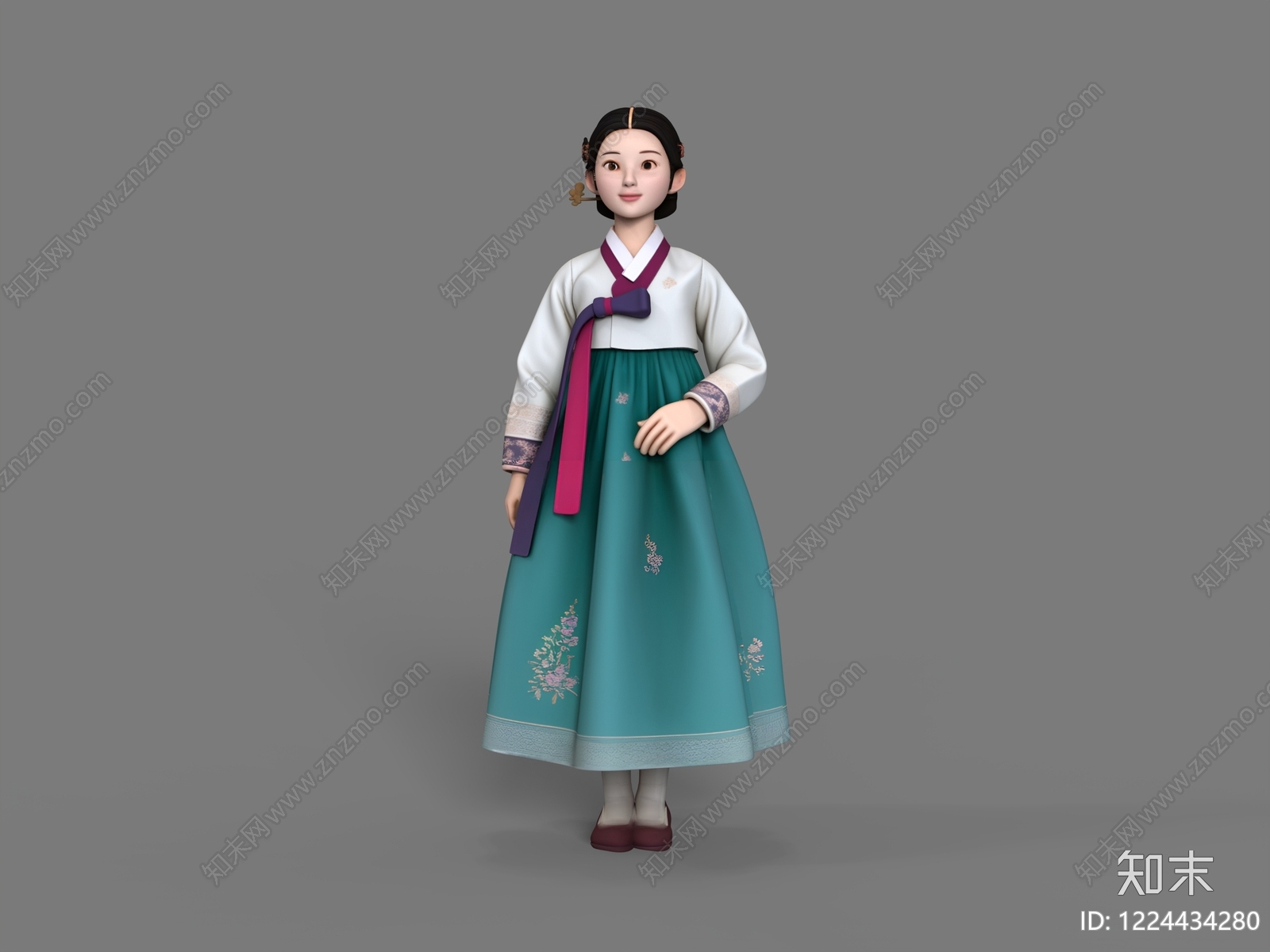 中式虚拟人物3D模型下载【ID:1224434280】