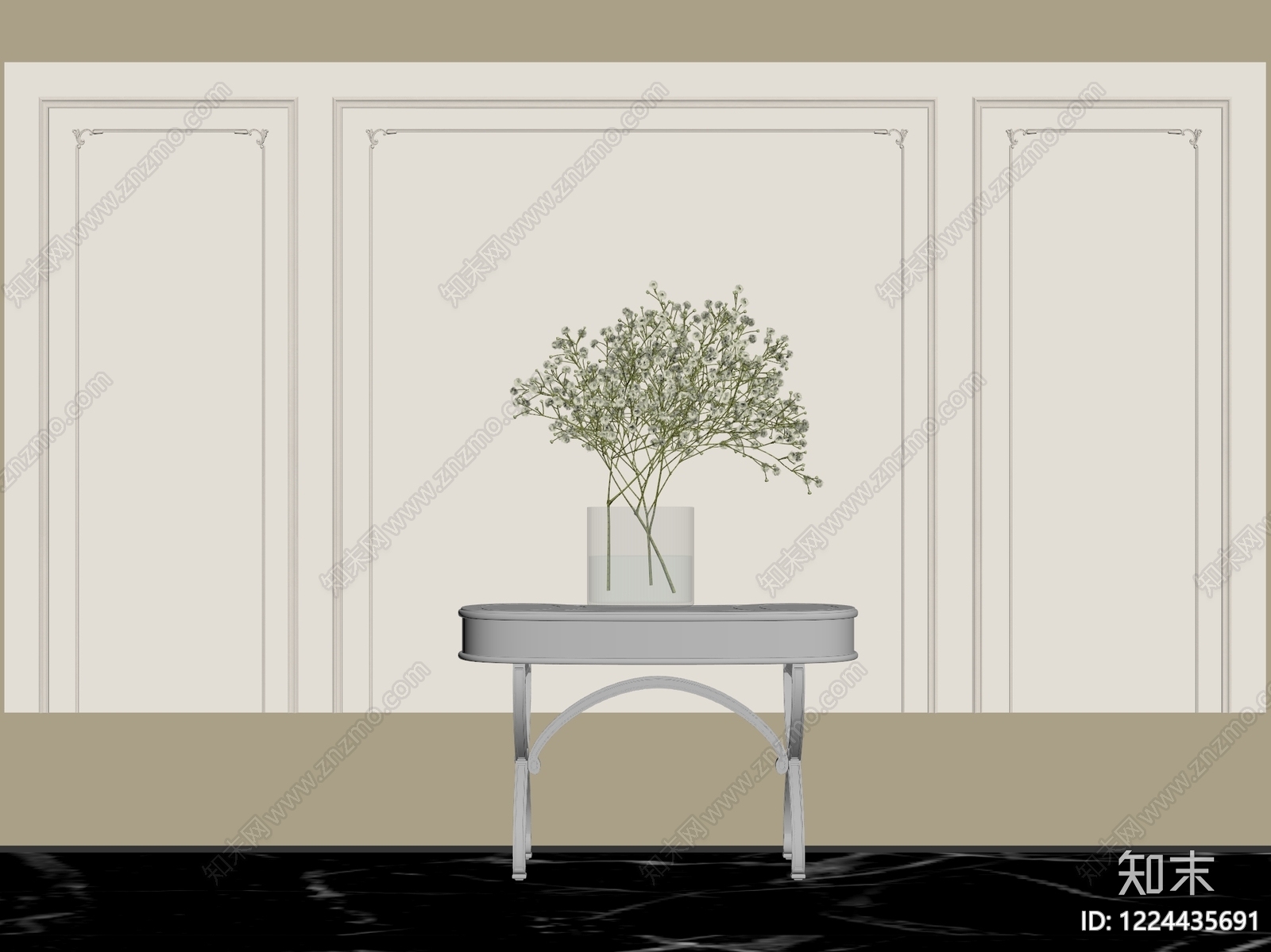 法式玄关3D模型下载【ID:1224435691】