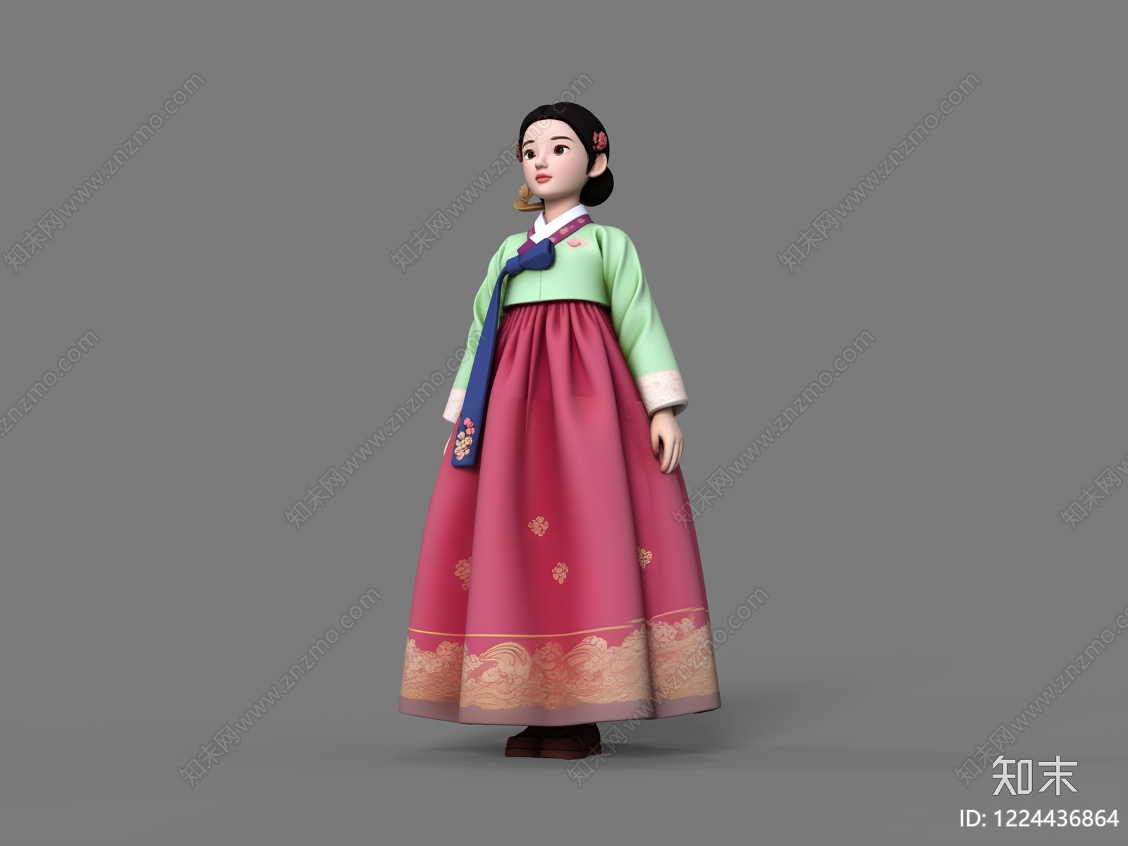 中式虚拟人物3D模型下载【ID:1224436864】