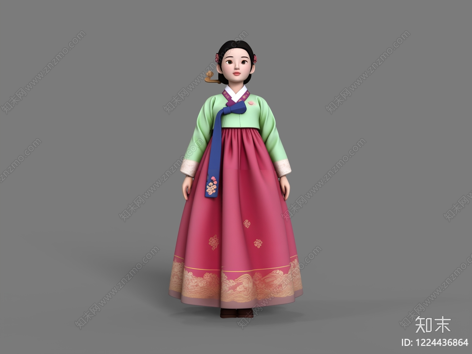 中式虚拟人物3D模型下载【ID:1224436864】