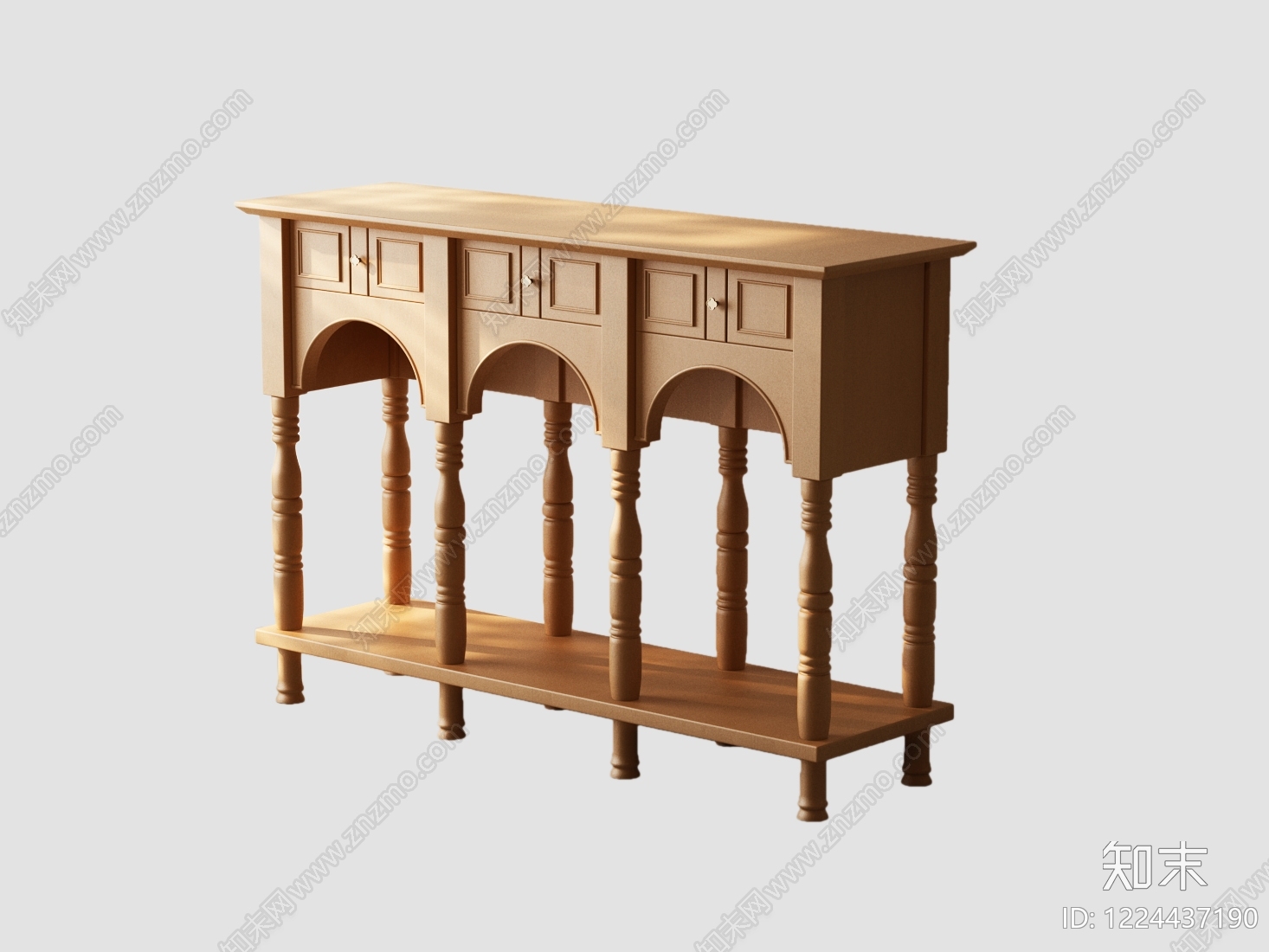 美式条案3D模型下载【ID:1224437190】