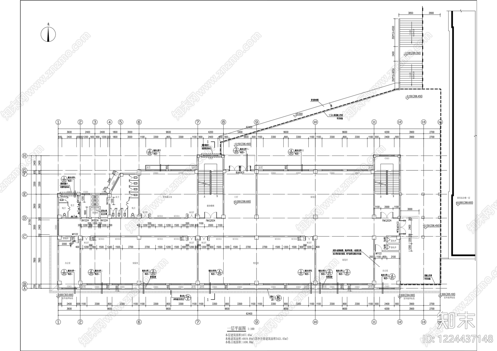 学校建筑cad施工图下载【ID:1224437148】