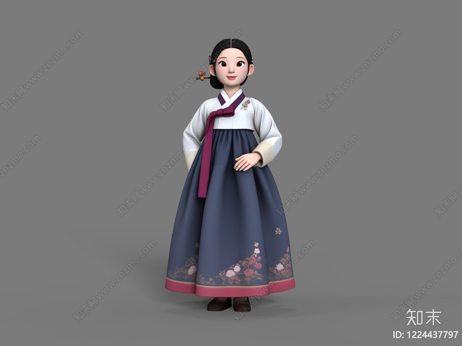 中式虚拟人物3D模型下载【ID:1224437797】