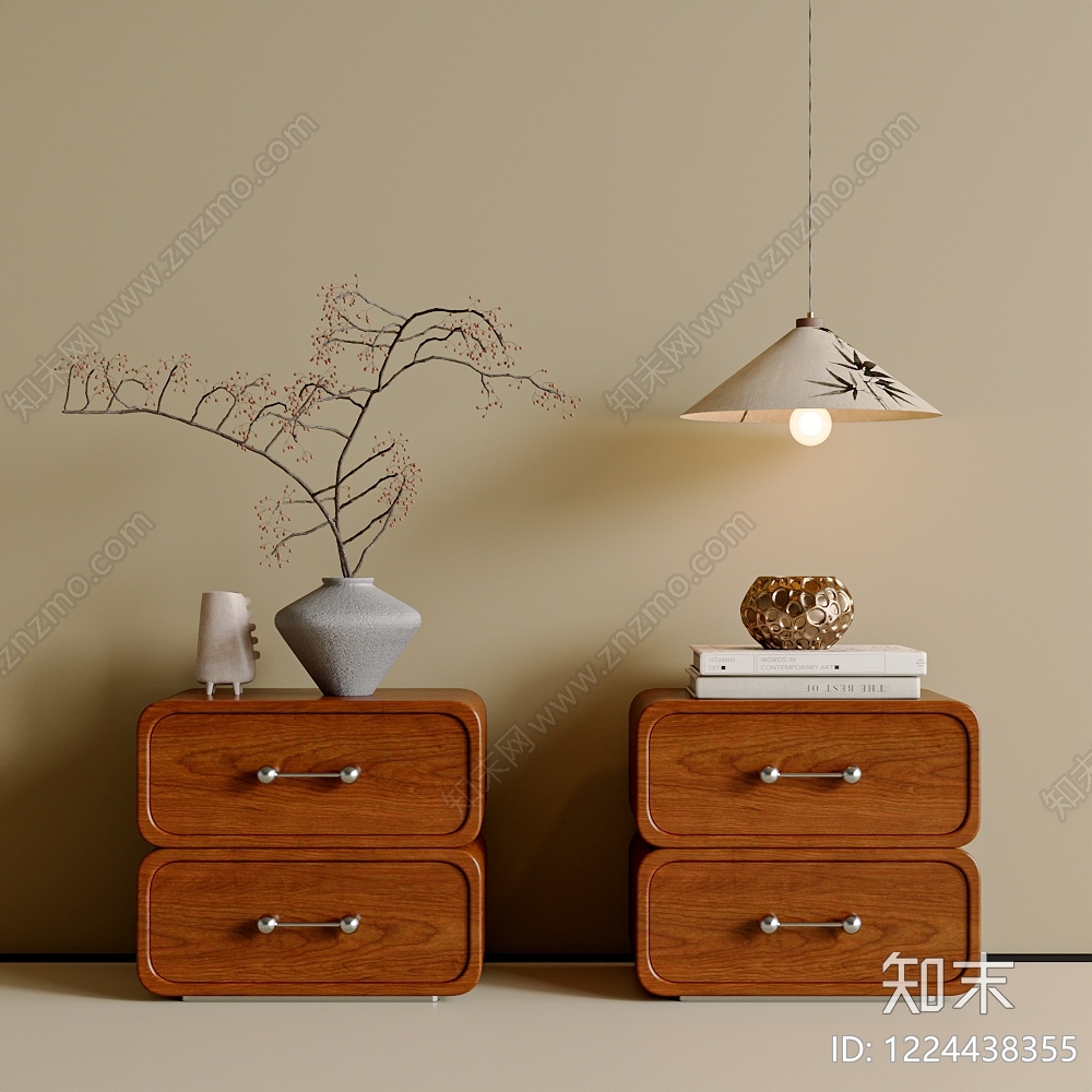 中古风床头柜SU模型下载【ID:1224438355】