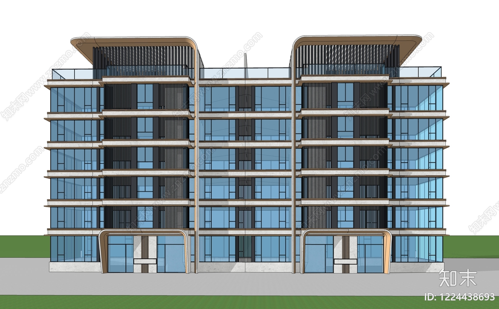 现代主义多层住宅SU模型下载【ID:1224438693】